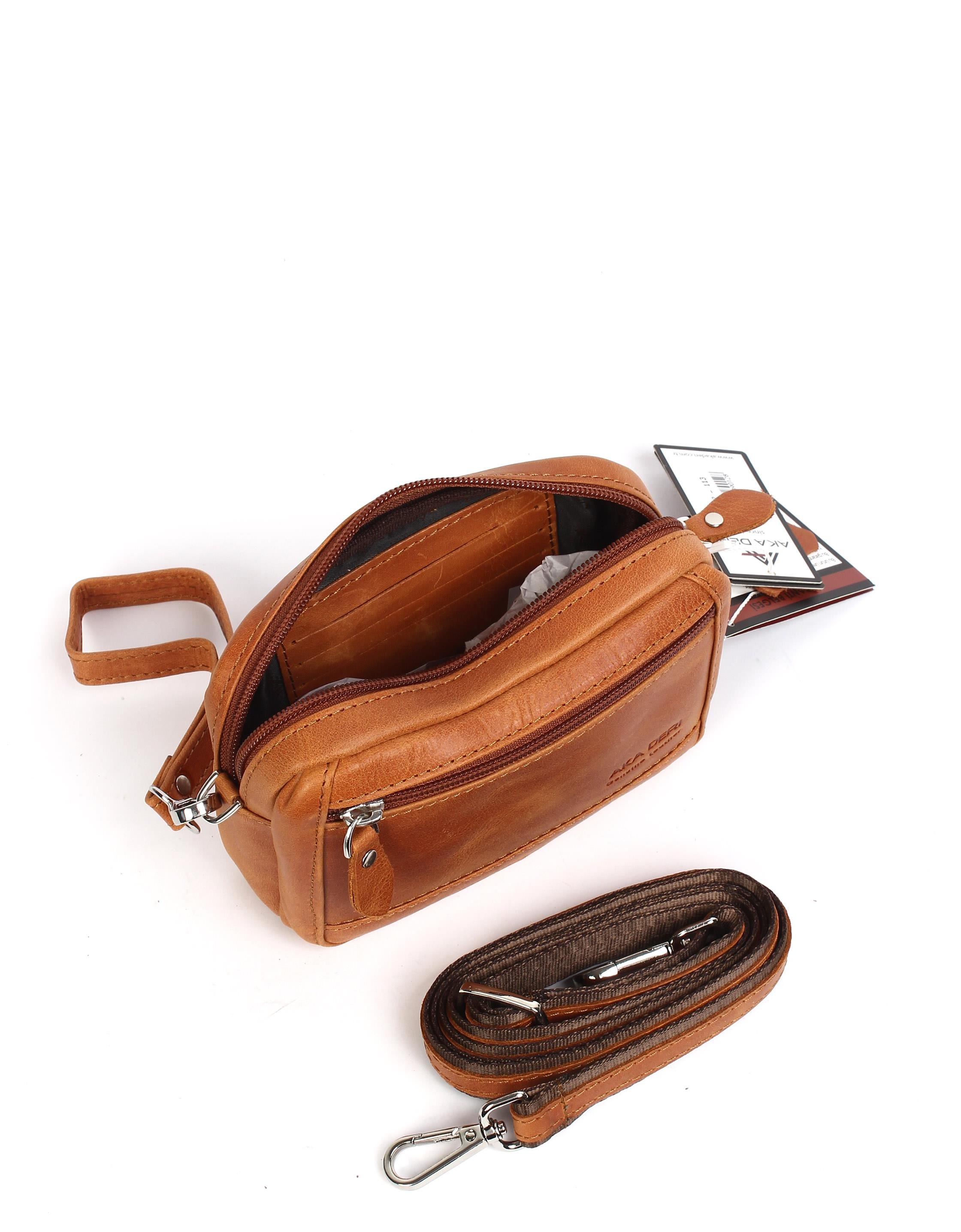 Aka Deri Craz Açık Taba El Çantası 112 113