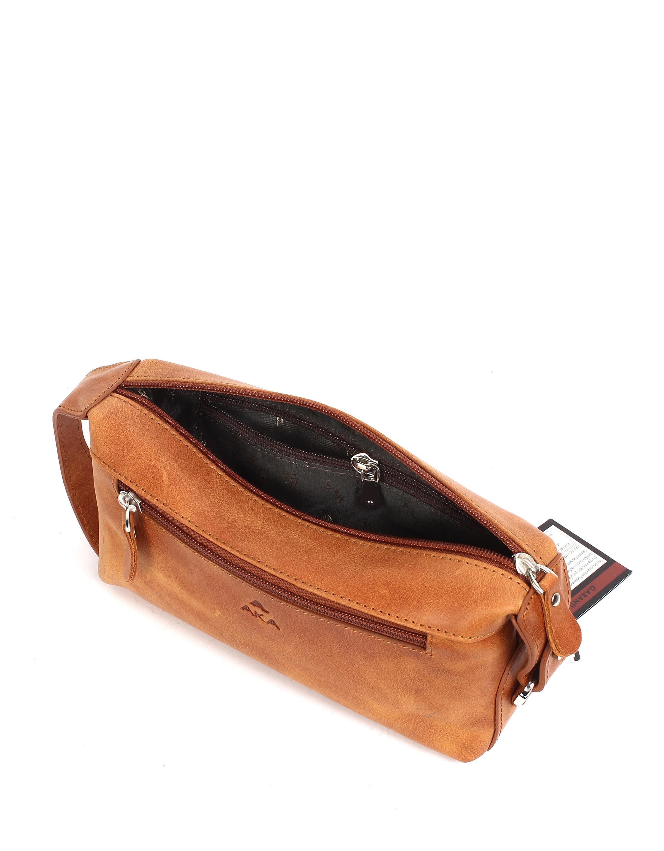 Aka Deri Crazy Açık Taba El Çantası 116 113