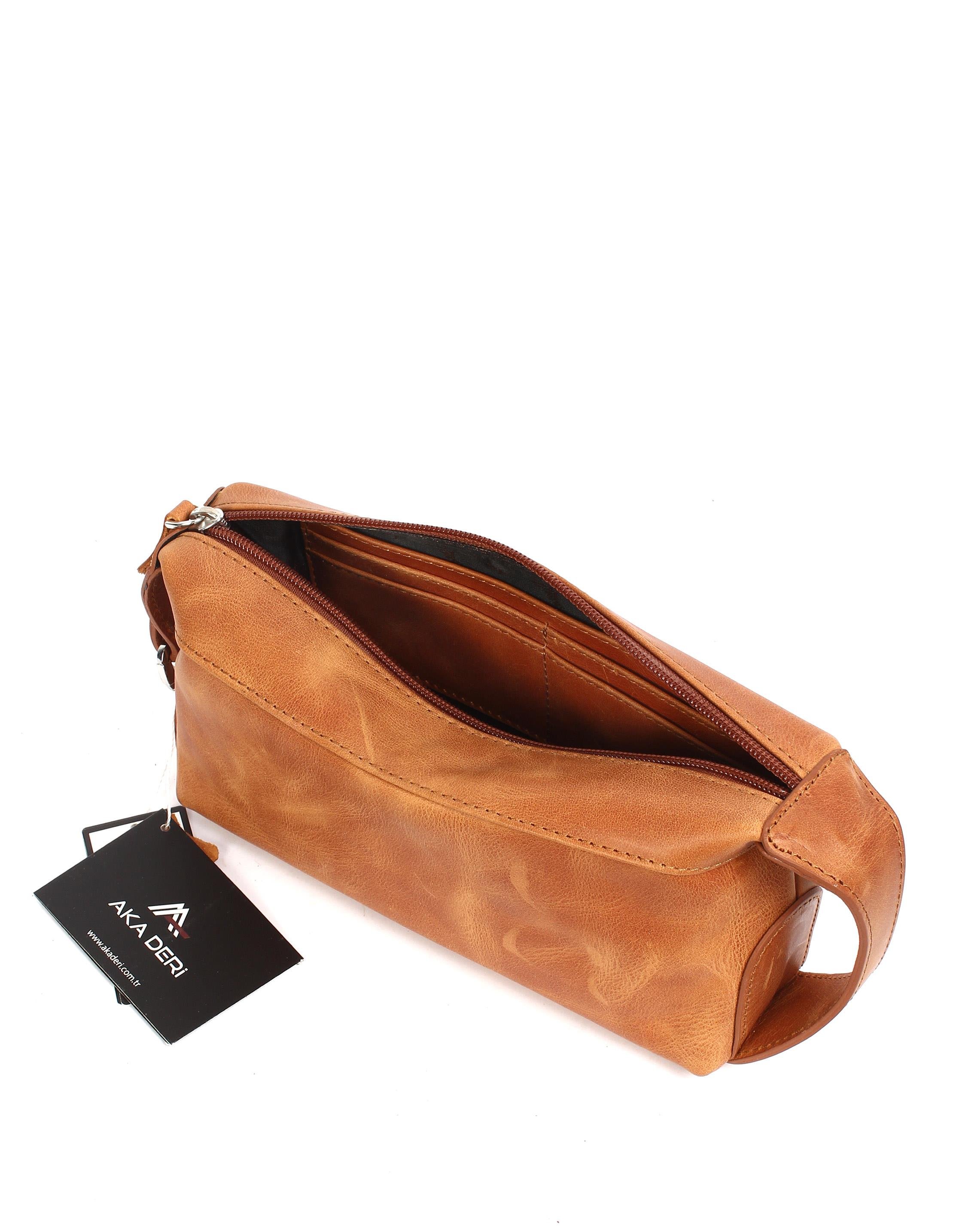 Aka Deri Crazy Açık Taba El Çantası 116 113