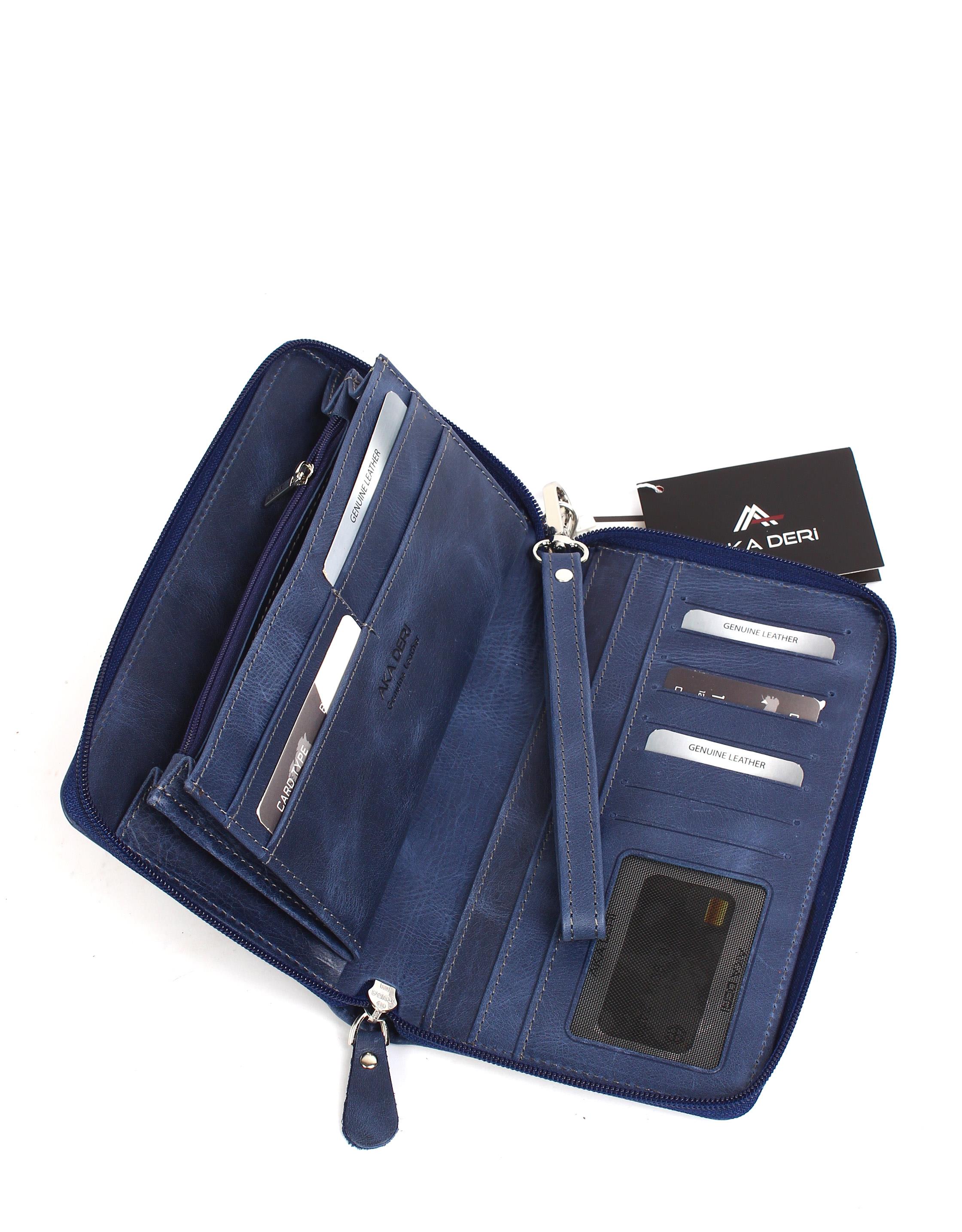 Aka Deri Crazy Lacivert El Çantası 320 r127