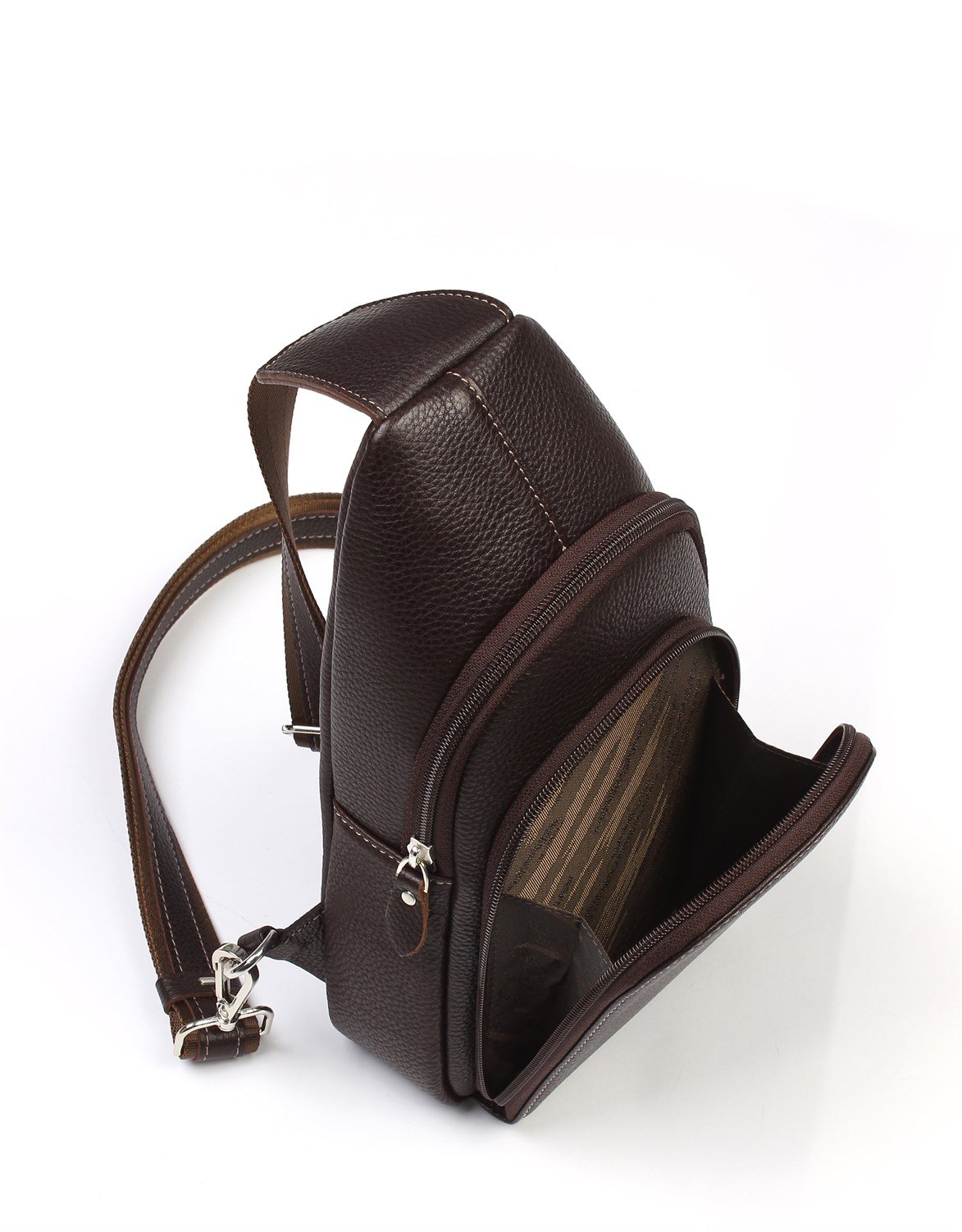 Aka Deri Kahverengi Çapraz Çanta 314 4