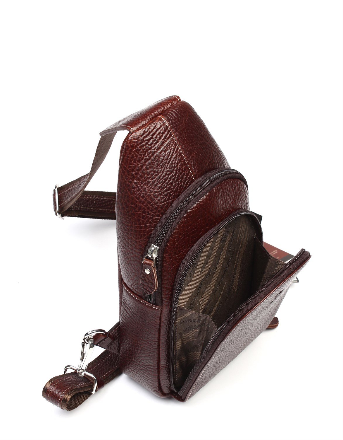 Aka Deri Kahverengi Çapraz Çanta 314 61