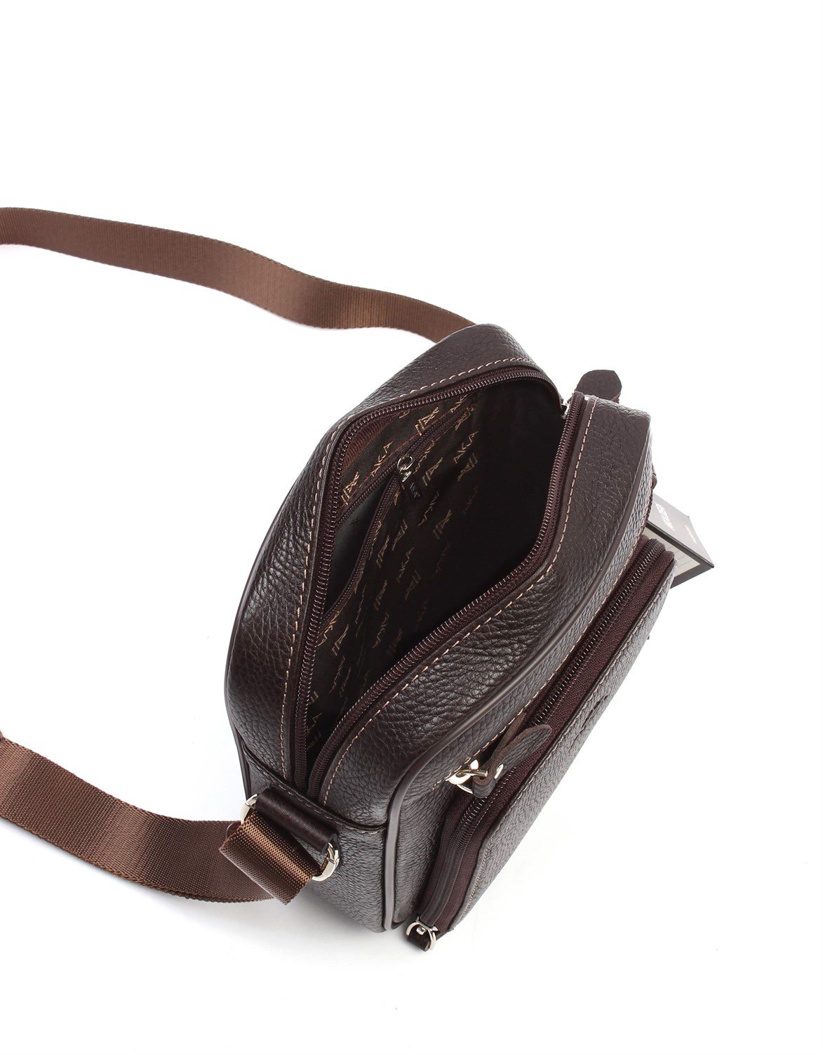 Aka Deri Kahverengi Omuz Çantası 328 4