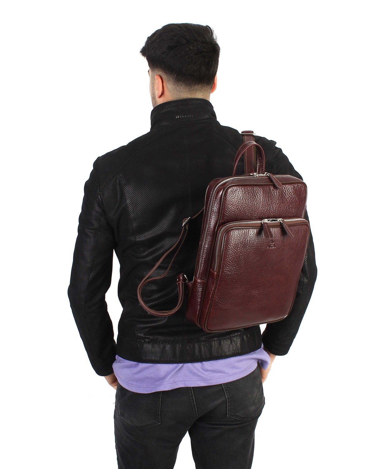 Aka Deri Kahverengi Sırt Çantası 905 61