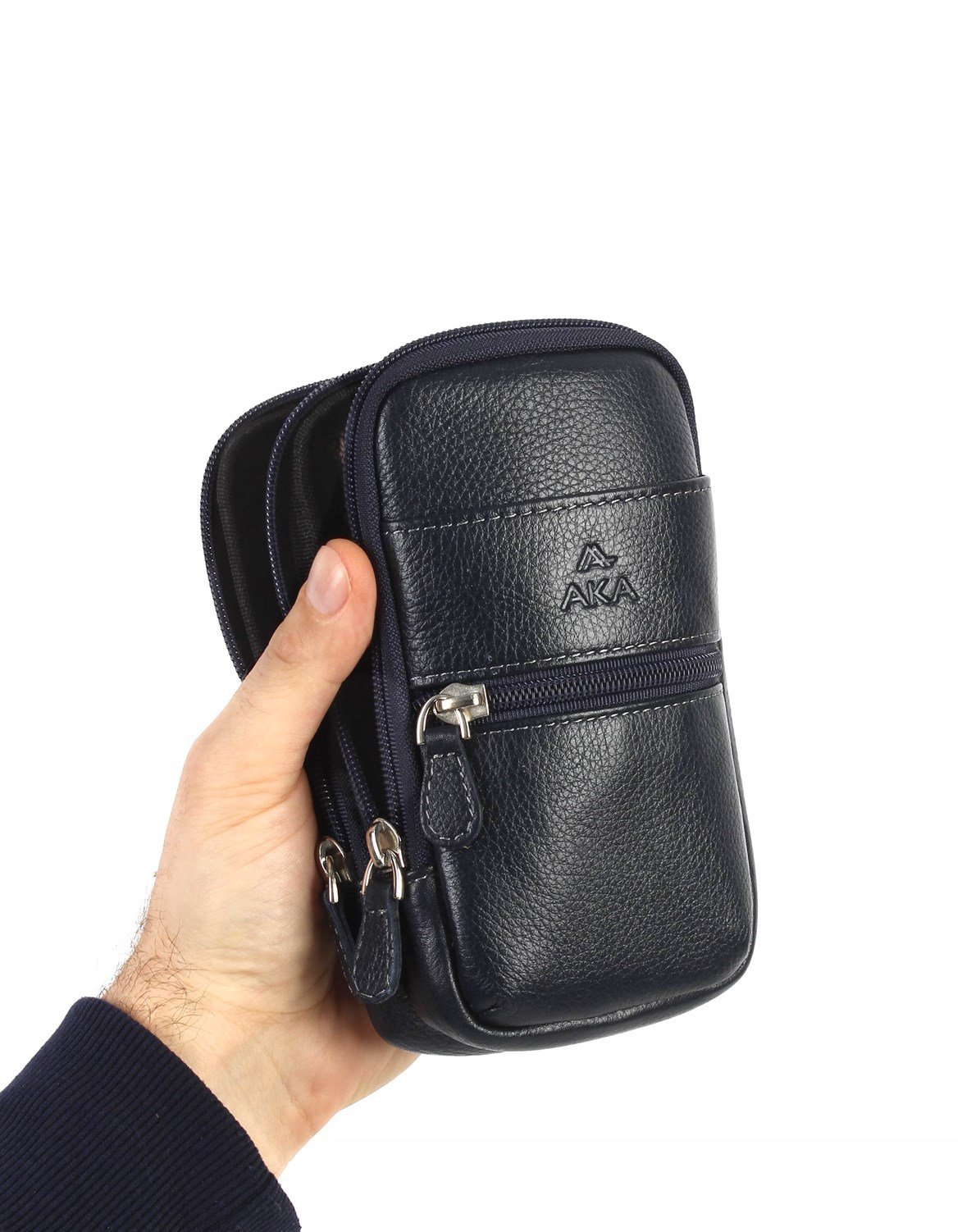 Aka Deri Lacivert El ve Omuz Çantası 345 17