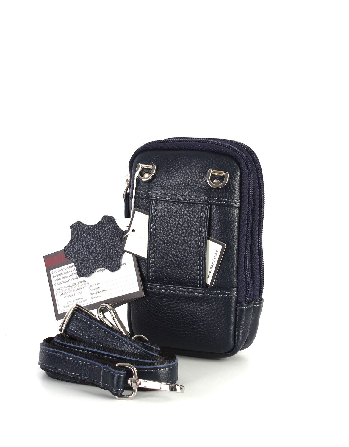 Aka Deri Lacivert El ve Omuz Çantası 345 17