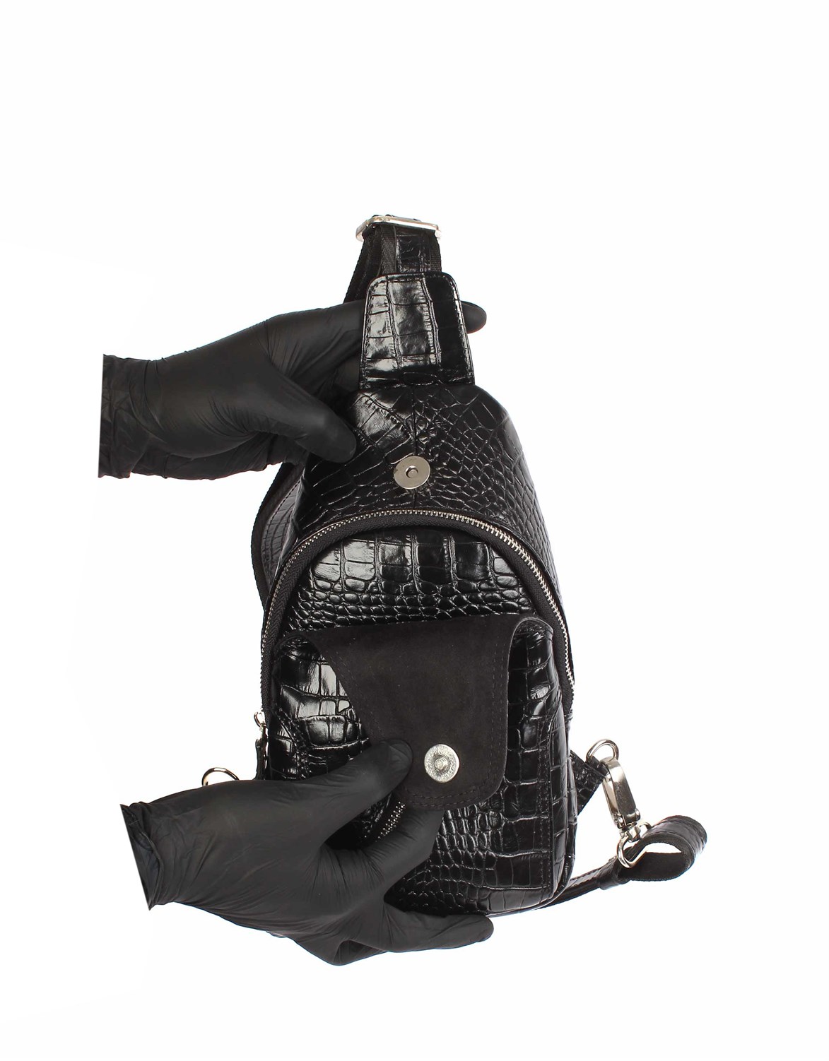 Aka Deri Siyah Çapraz Çanta 313 12