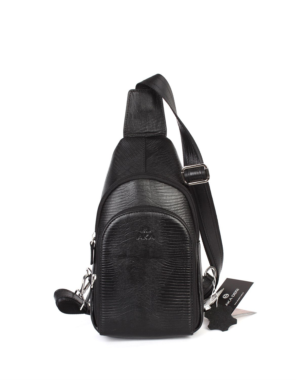 Aka Deri Siyah Çapraz Çanta 314 10