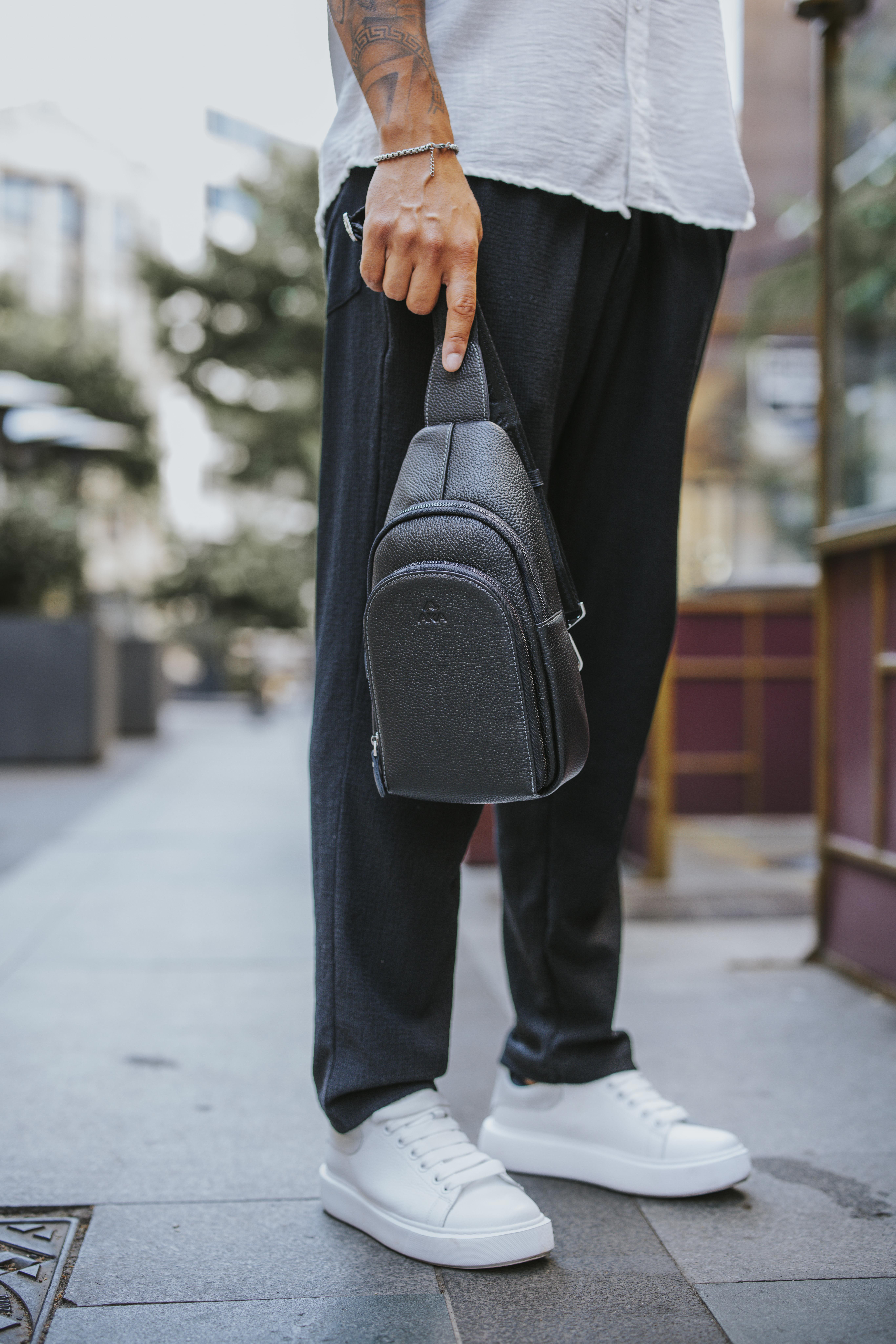 Aka Deri Siyah Çapraz Çanta 314 2