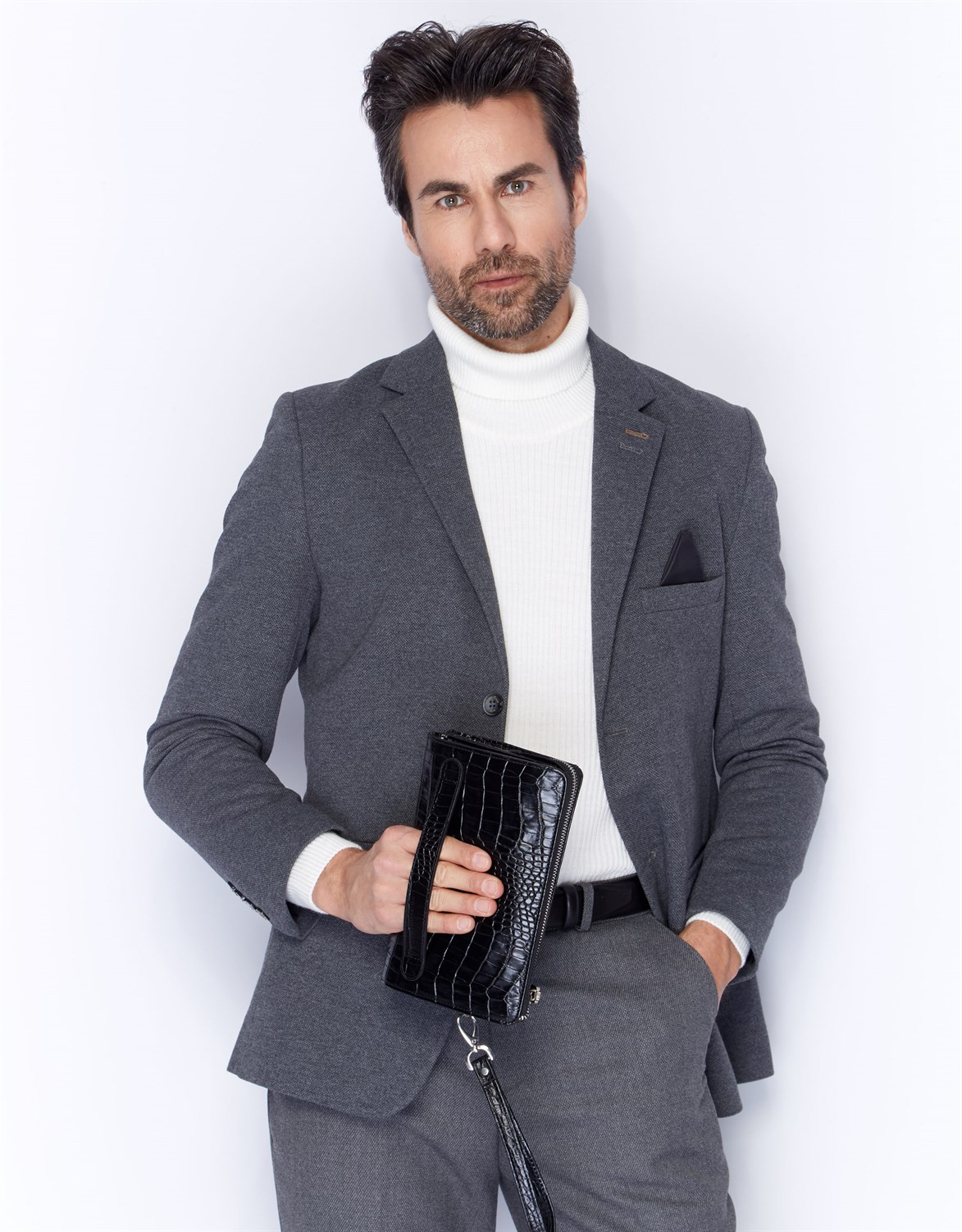 Aka Deri Siyah El Çantası 319 12