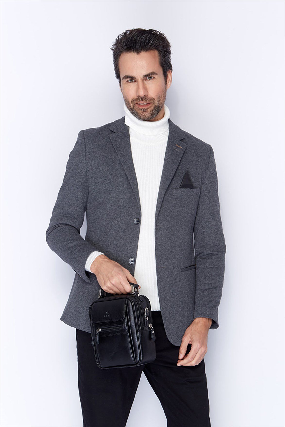 Aka Deri Siyah El ve Omuz Çantası 305 1