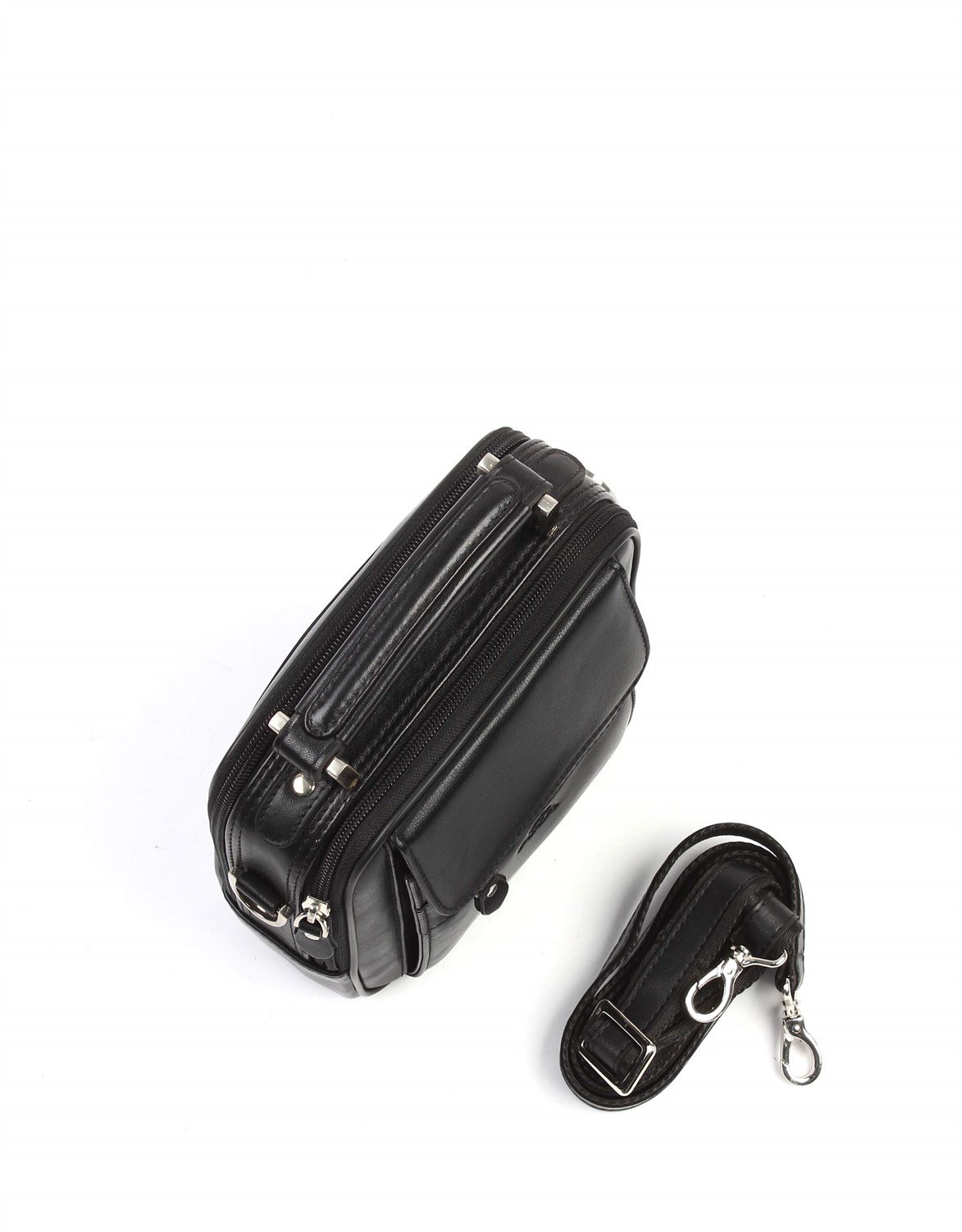 Aka Deri Siyah El ve Omuz Çantası 305 1