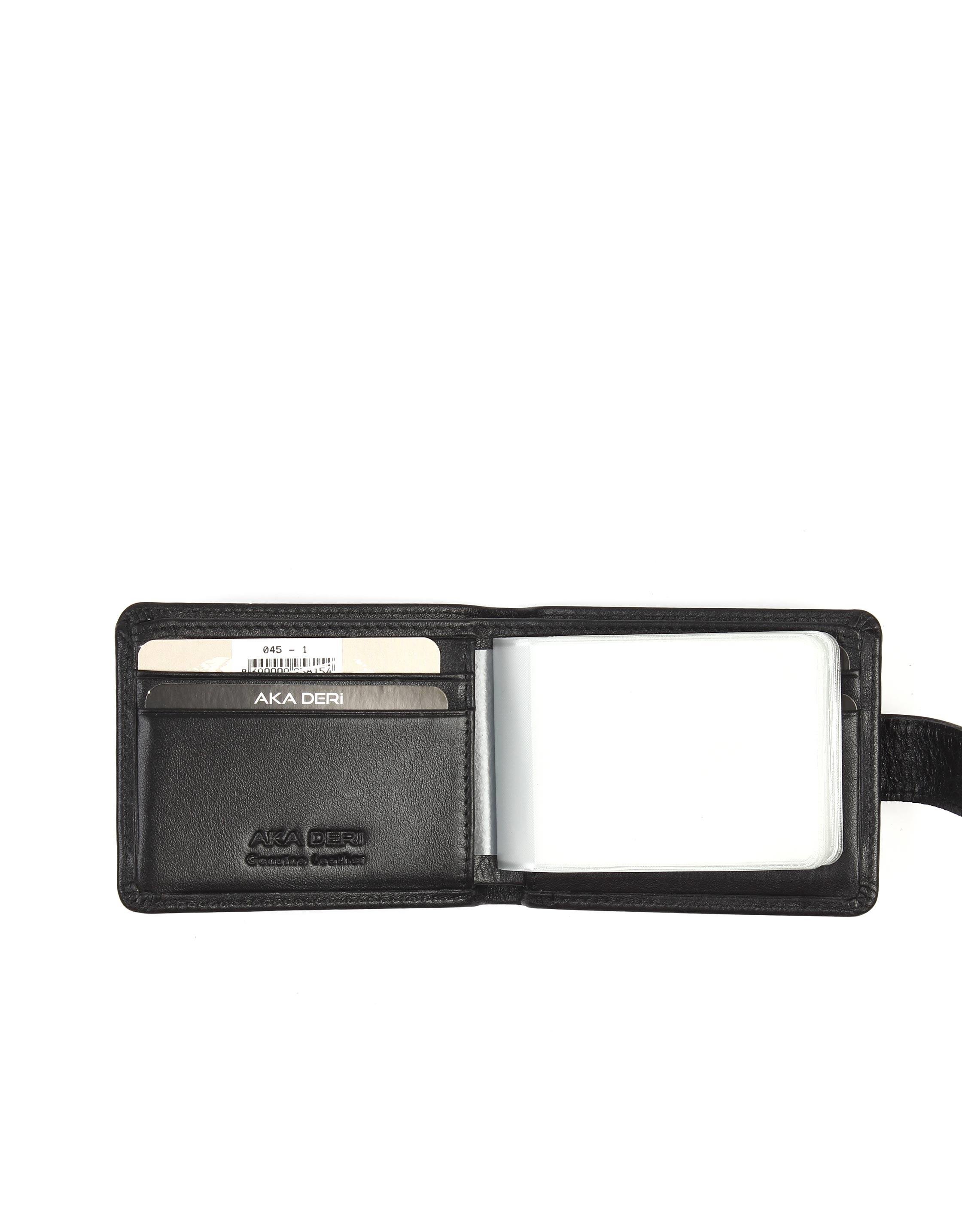 Aka Deri Siyah Kartlık Cüzdanı 045