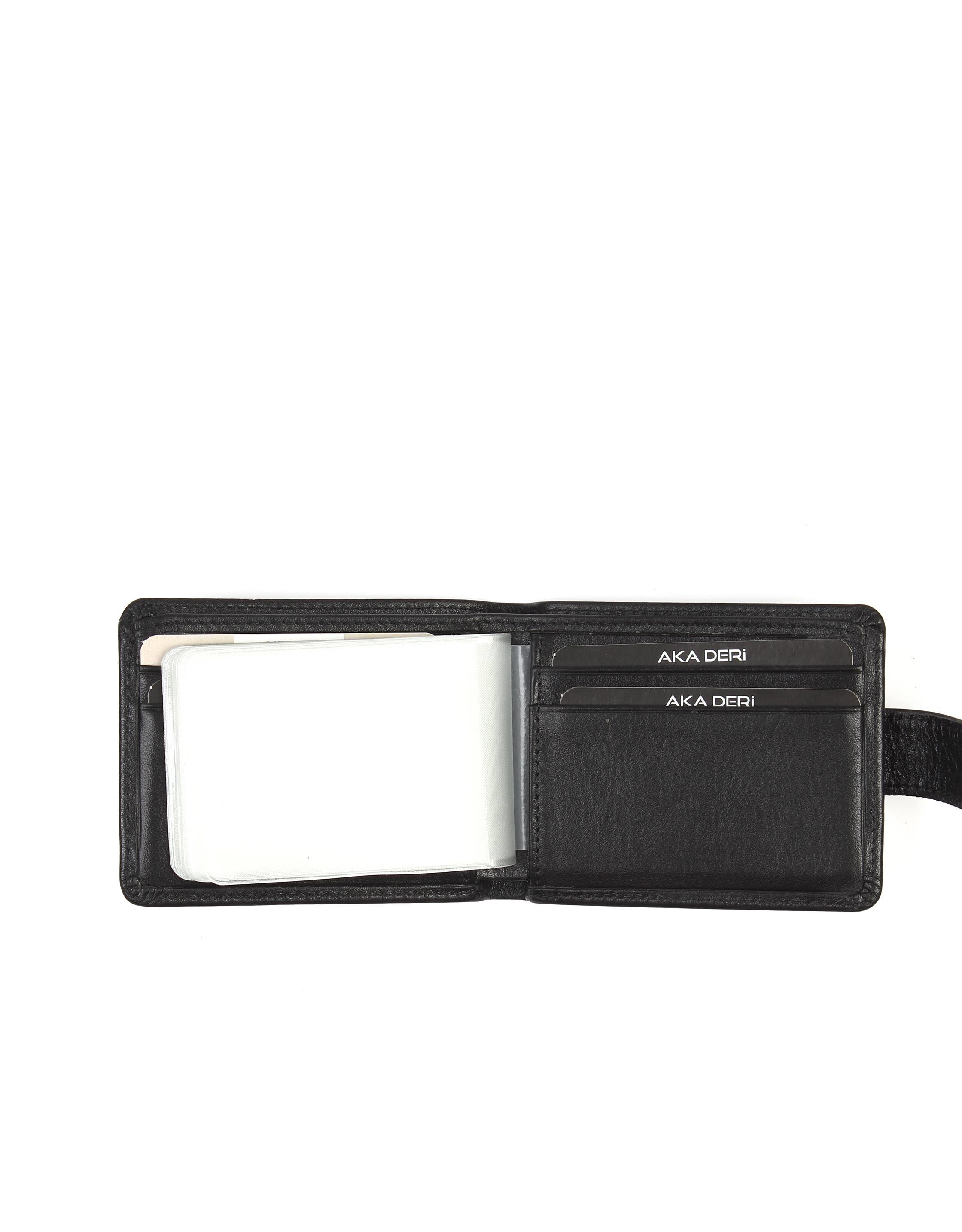 Aka Deri Siyah Kartlık Cüzdanı 045