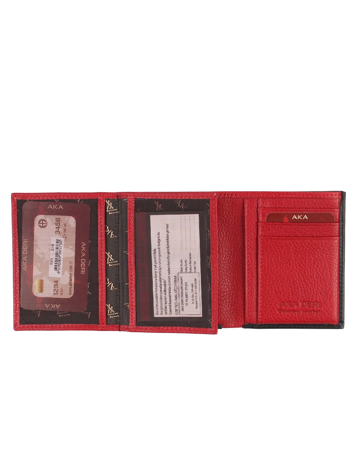 Aka Deri Siyah Kırmızı Erkek Cüzdanı 525 -2/8