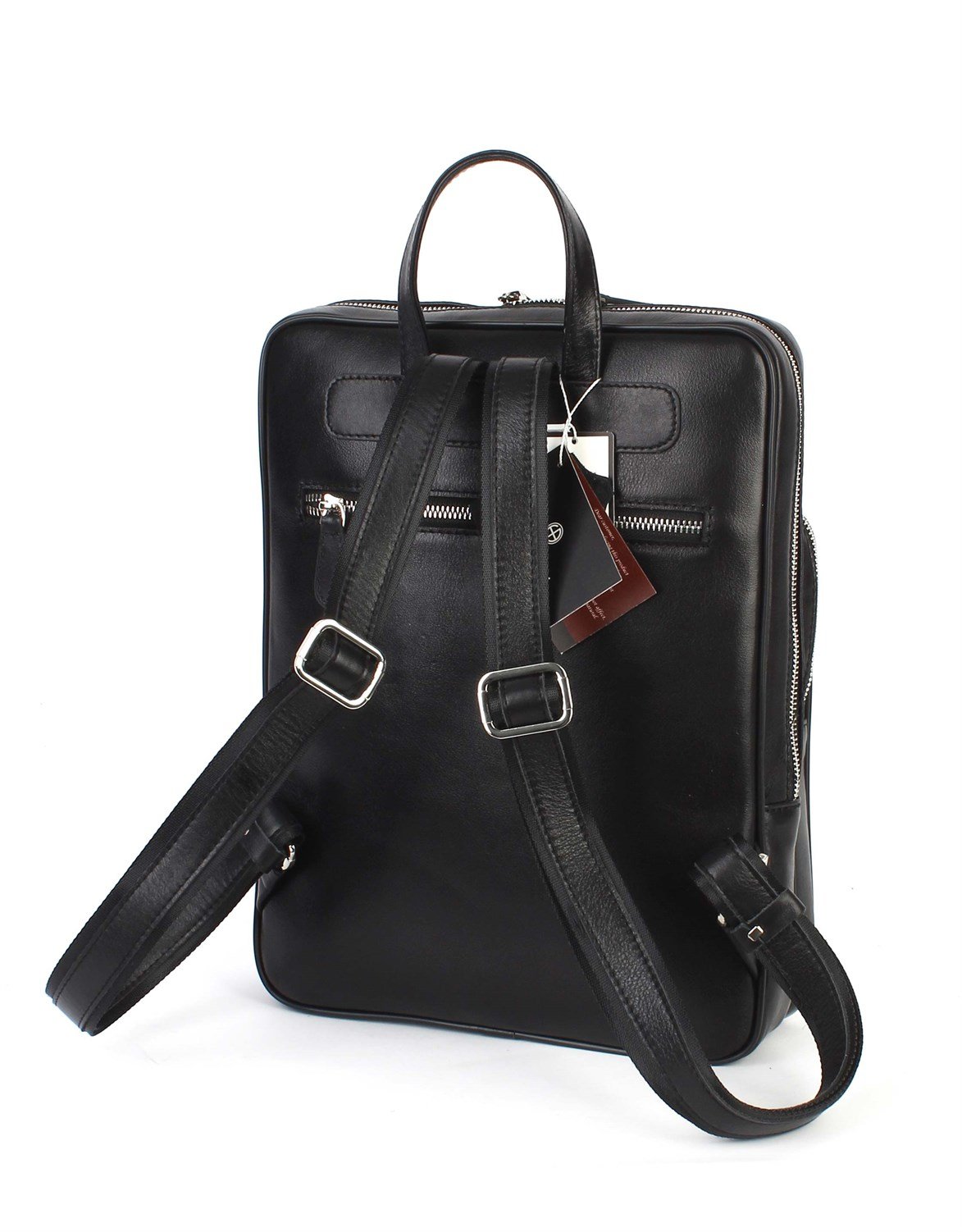 Aka Deri Siyah Sırt Çantası 905 1