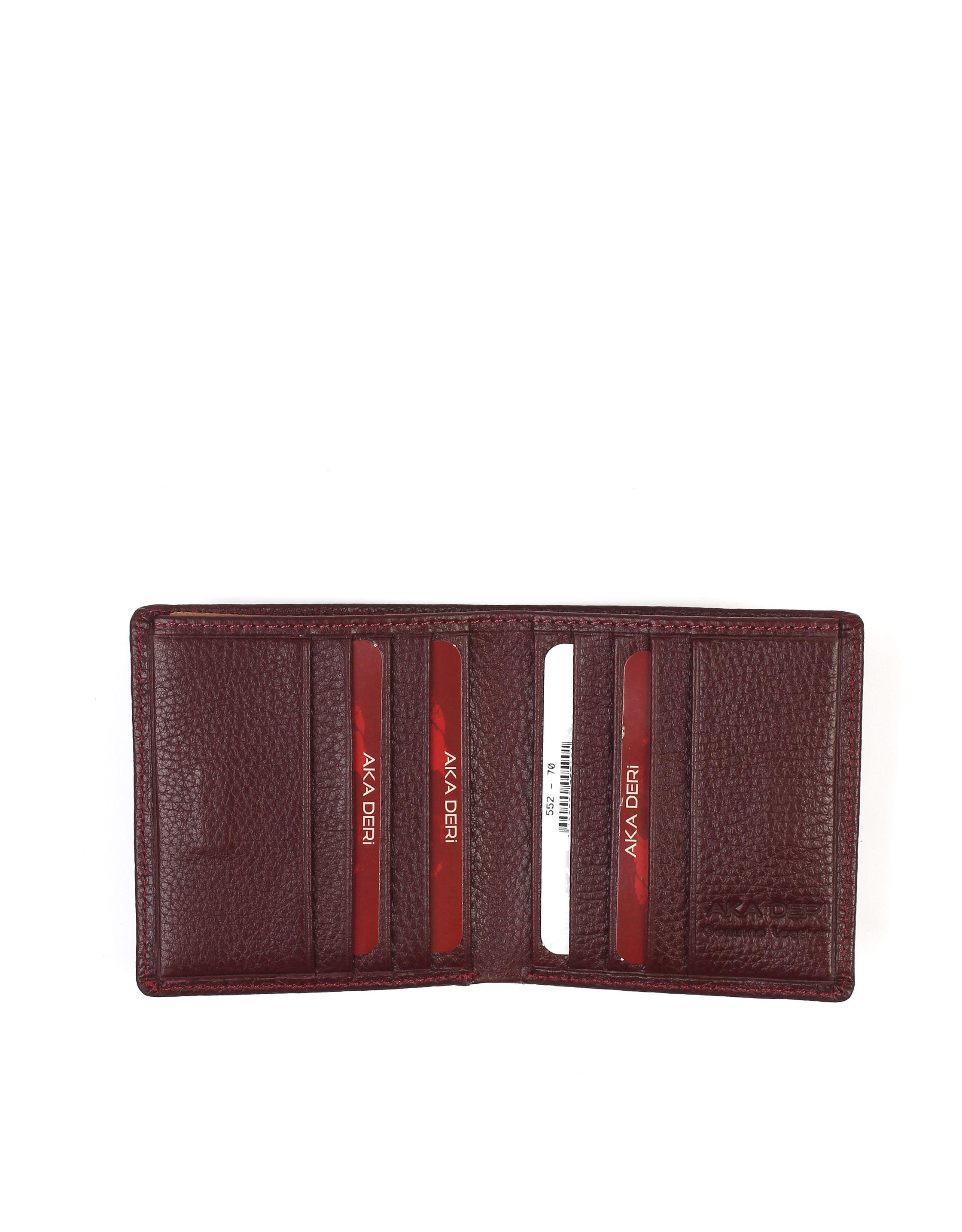 Bordo Aka Deri Erkek Cüzdanı 552