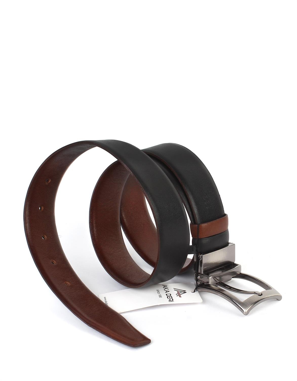 Çift Taraflı Deri Klasik Erkek Kemeri s8004