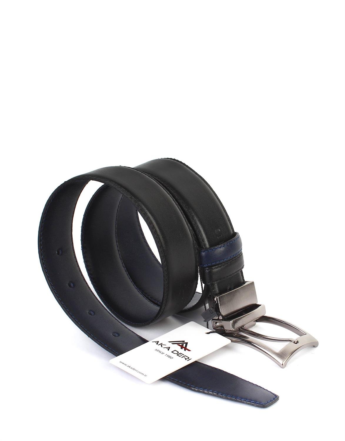 Çift Taraflı Deri Klasik Erkek Kemeri s8003