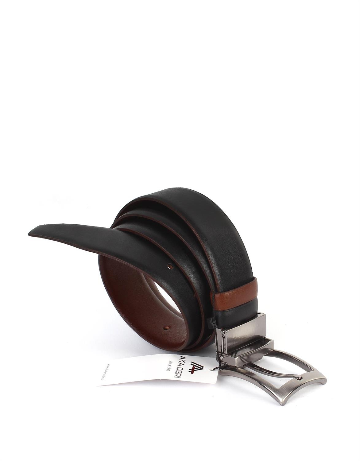 Çift Taraflı Deri Klasik Erkek Kemeri s8004