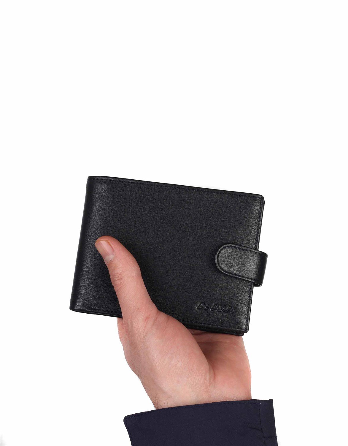 Düz Siyah - Büyük Boy Deri Erkek Cüzdanı