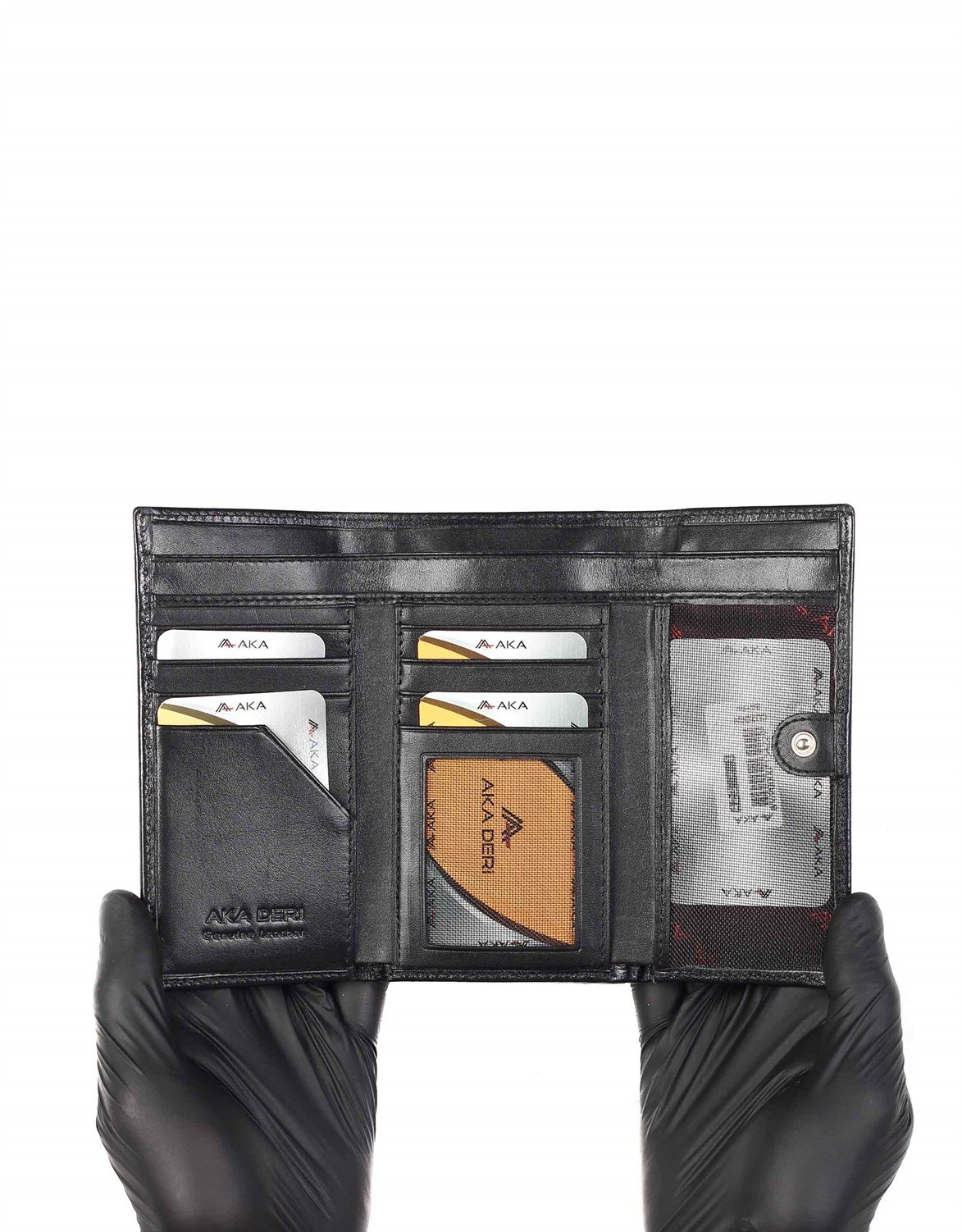 Düz Siyah - Deri Kadın Cüzdanı 423