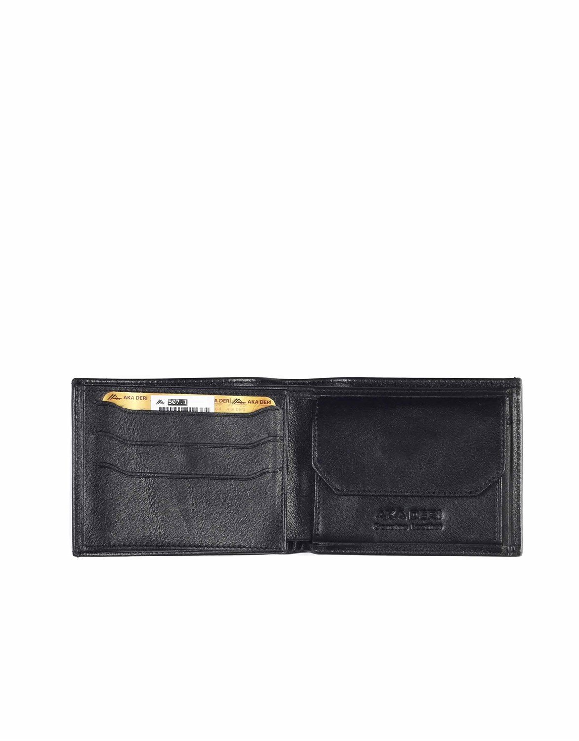 Düz Siyah - Küçük Boy Deri Erkek Cüzdanı 507