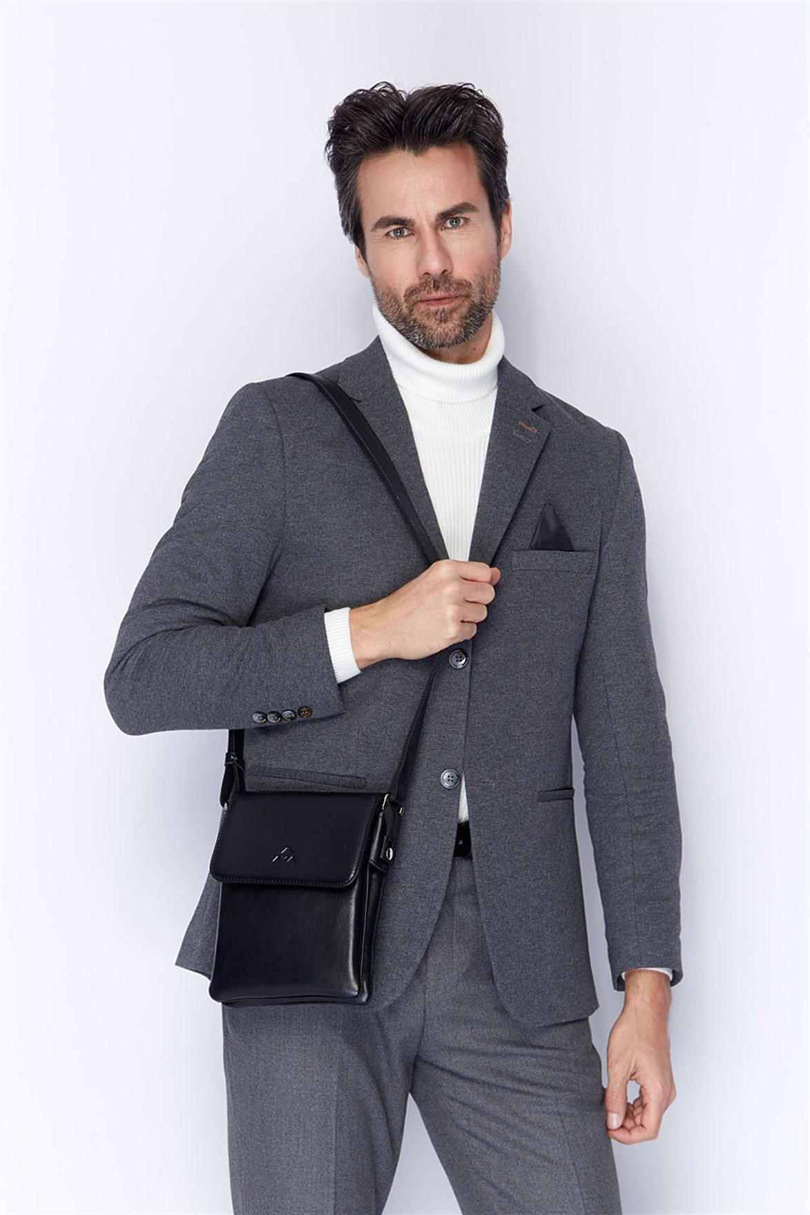 Genuine Leather Shoulder Bag - 322 - 1