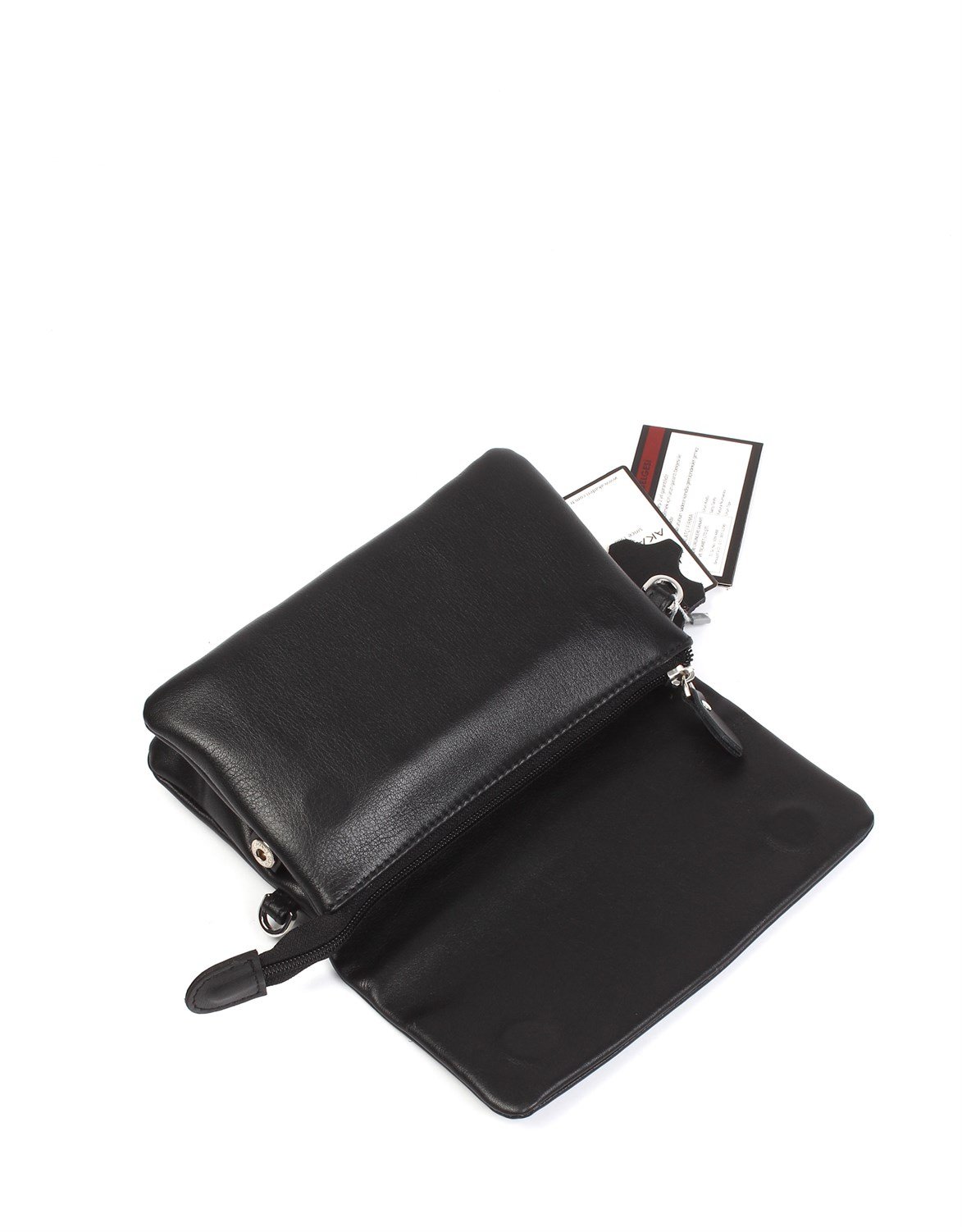 Düz Siyah Deri El Çantası 337