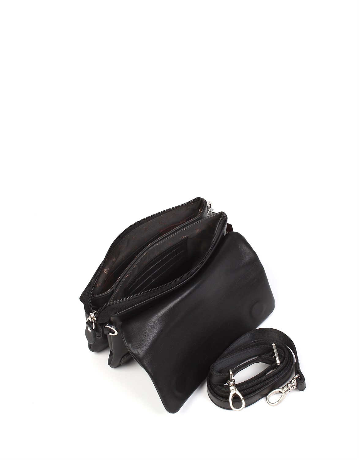 Düz Siyah Deri El Çantası 337