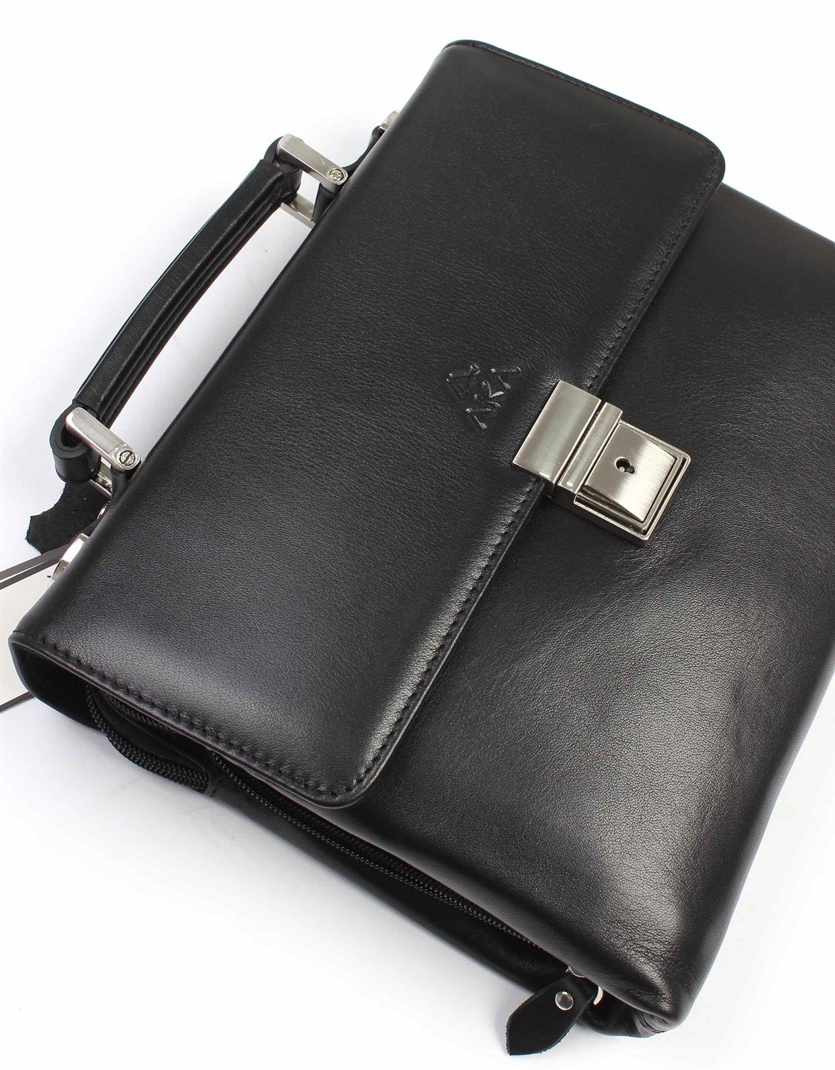 Düz Siyah - Deri Portföy Çantası 350