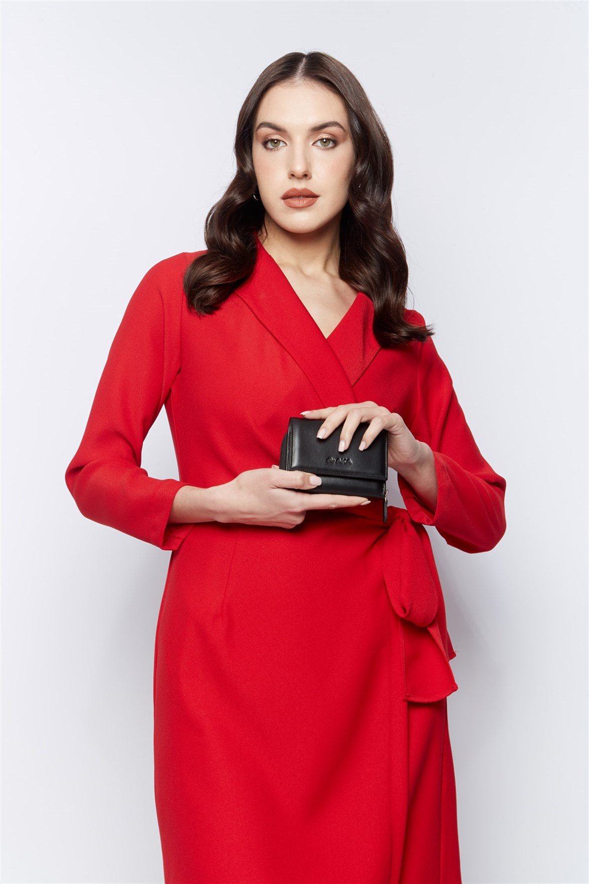 Düz Siyah Hakiki Deri Kadın Cüzdanı (467-1)