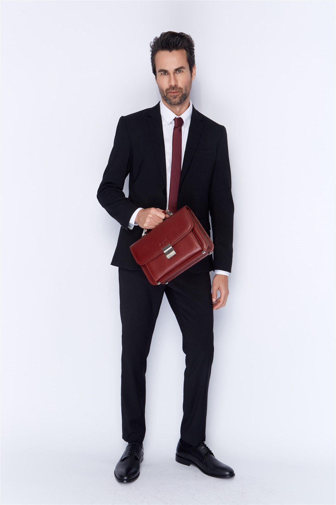 Genuine Leather Portfolio Bag - 166 - 5