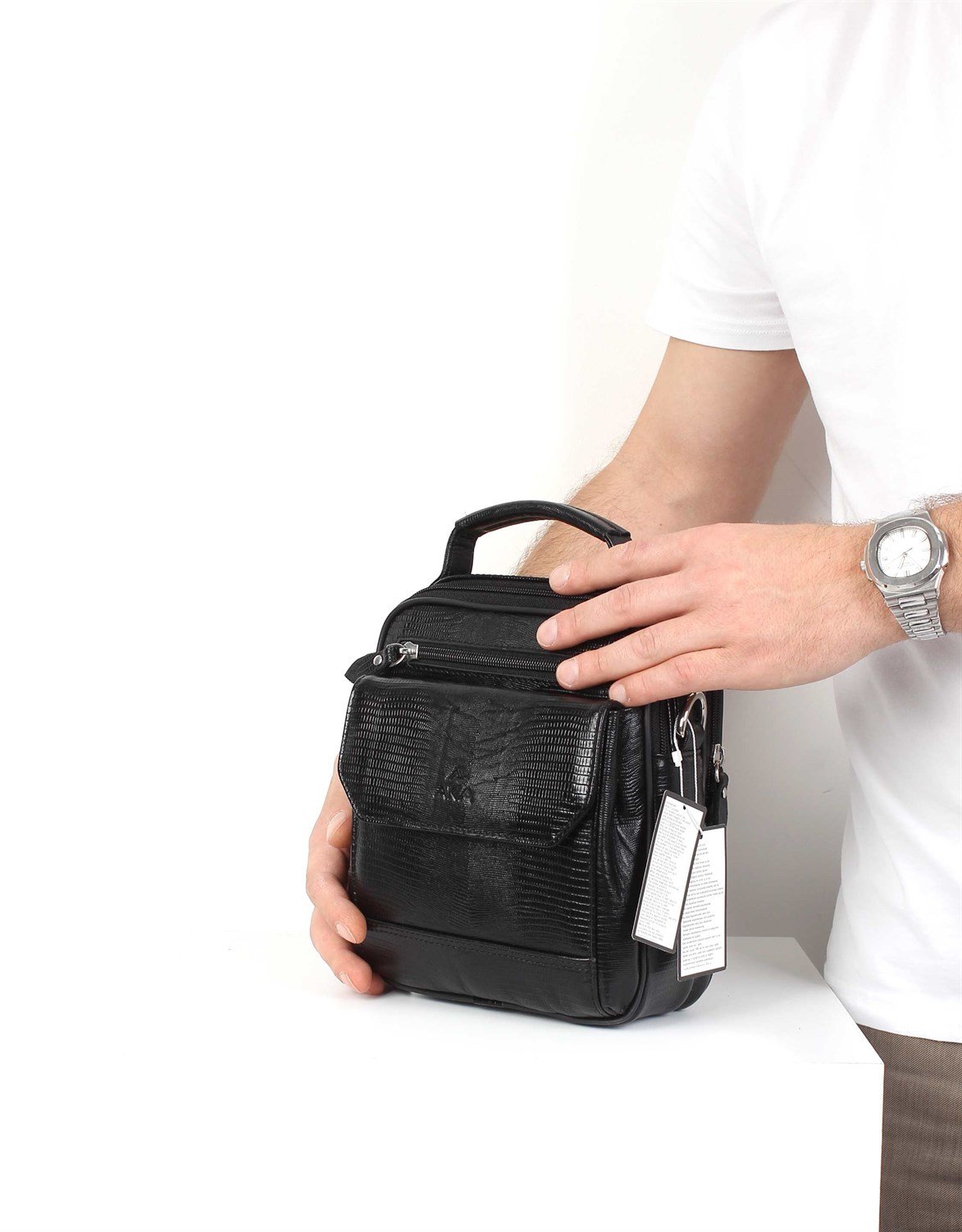 El ve Omuzdan Askılı Deri Erkek Çantası 391