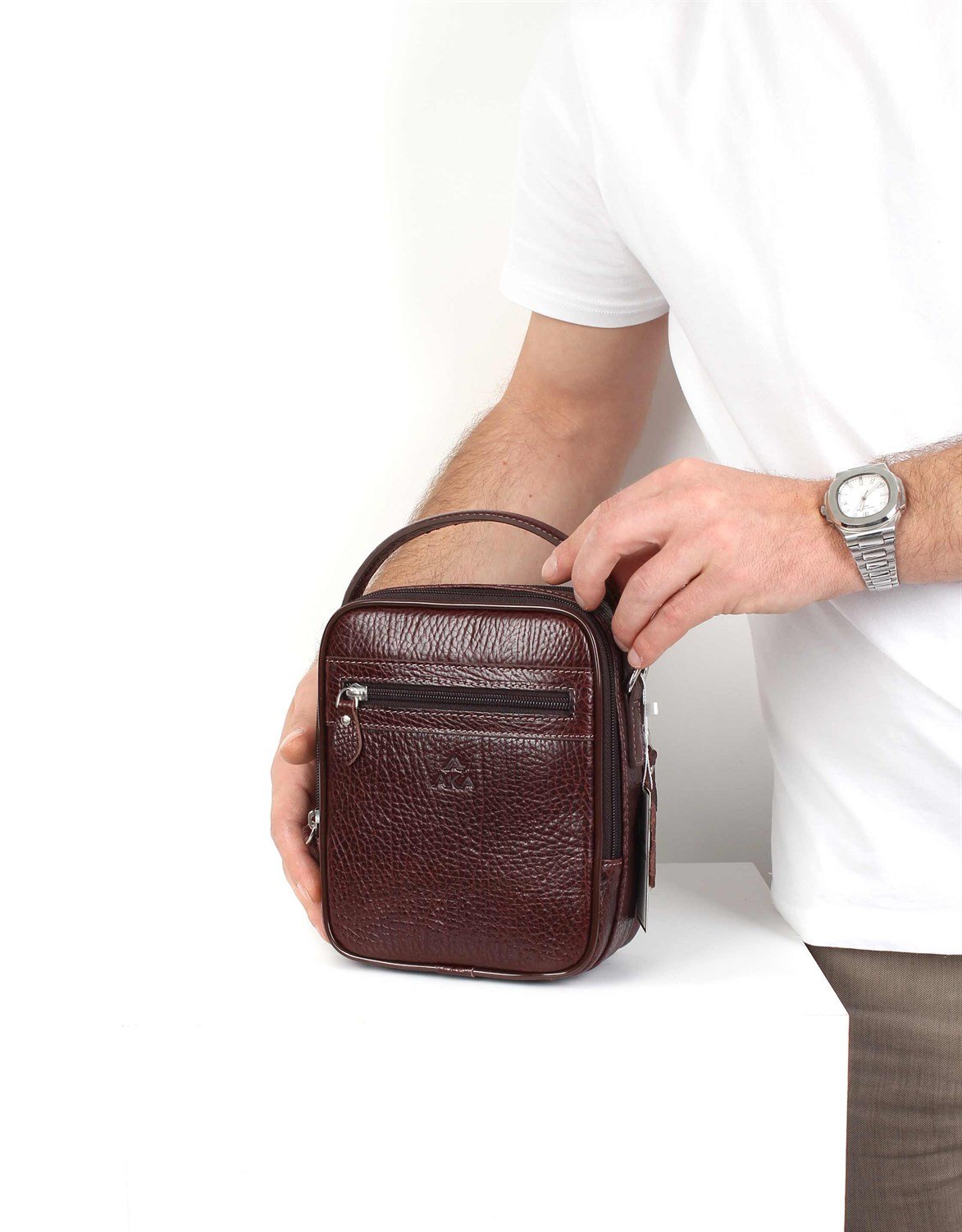 El ve Omuzdan Askılı Deri Erkek Çantası 347