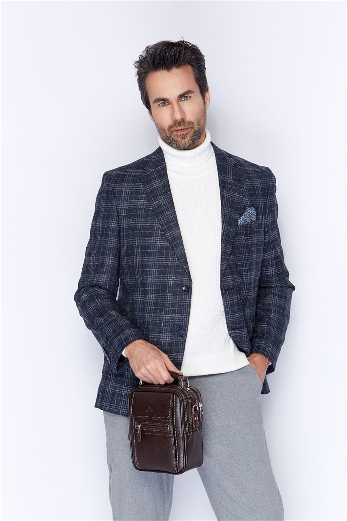 Genuine Leather Portfolio Bag - 395 - 4