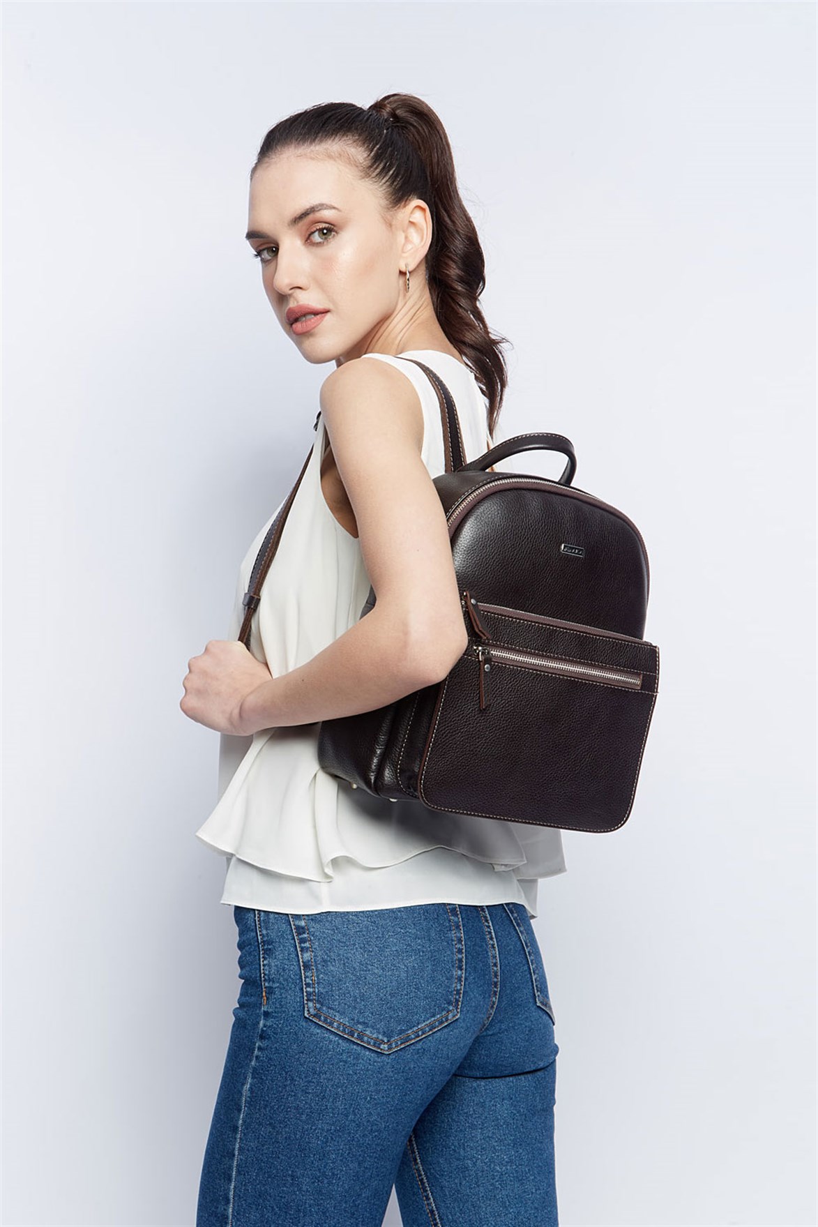 Floter Kahve - Deri Sırt Çantası 903