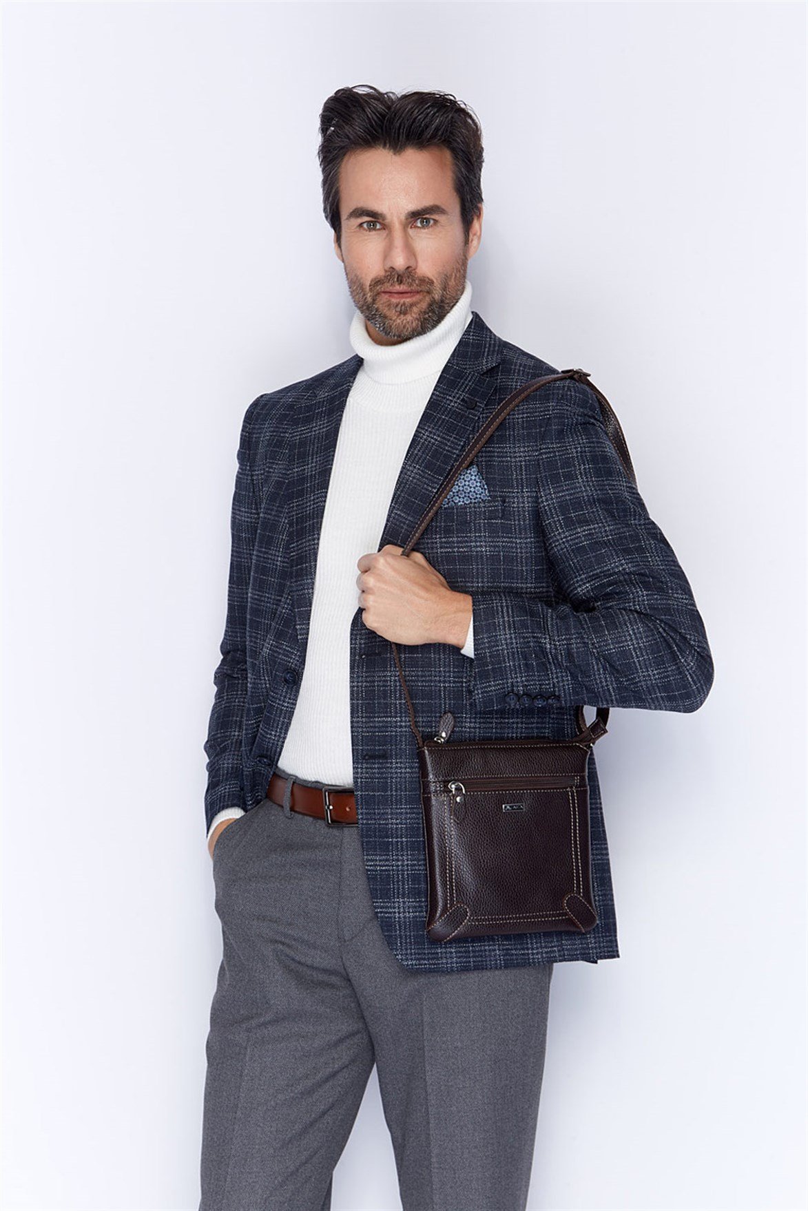 Floter Kahve - Omuzdan Askılı Deri Çanta 317