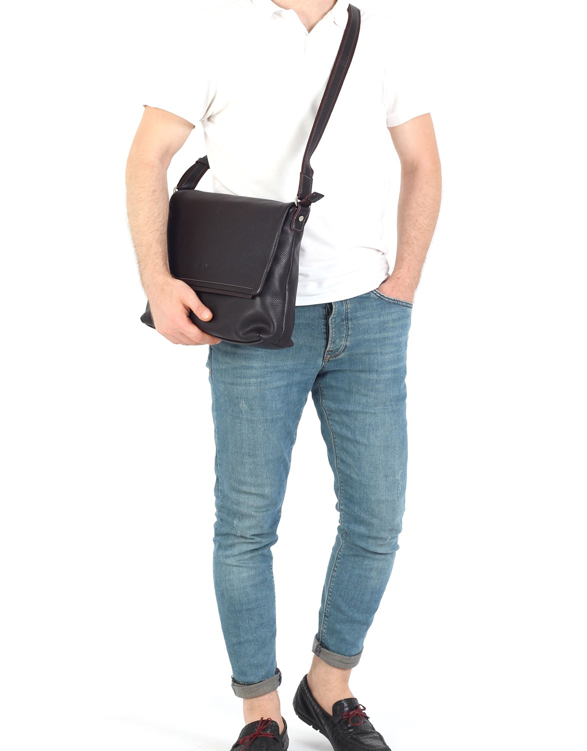 Genuine Leather Shoulder Bag - 312 - 4