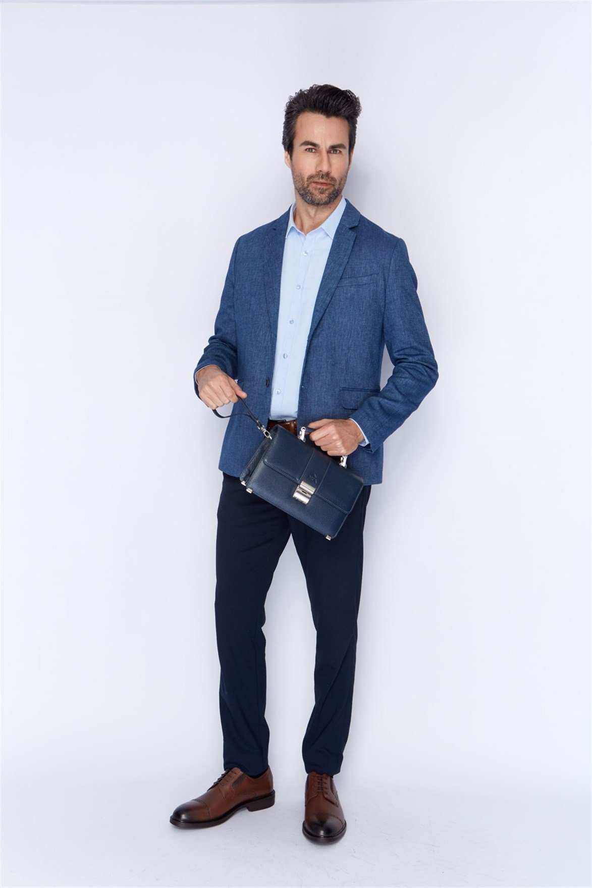 Floter Lacivert - Deri Portföy Çantası 148