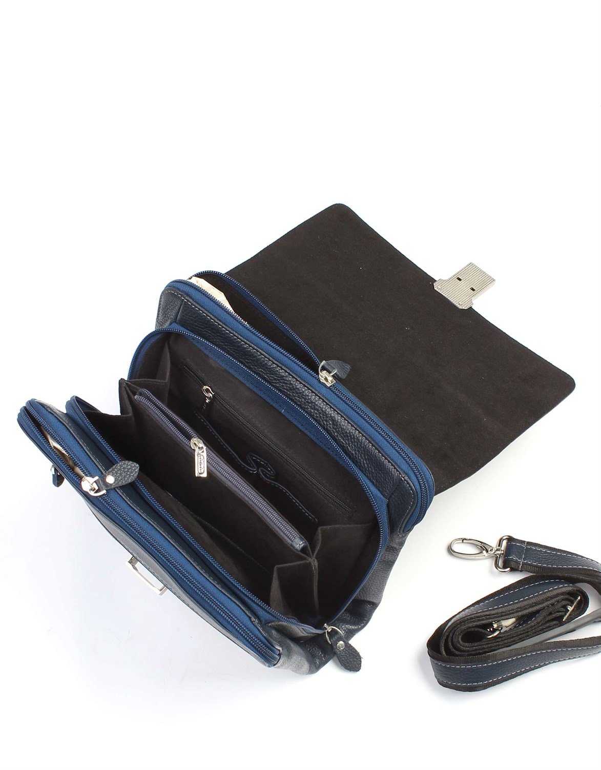 Floter Lacivert - Deri Portföy Çantası 350