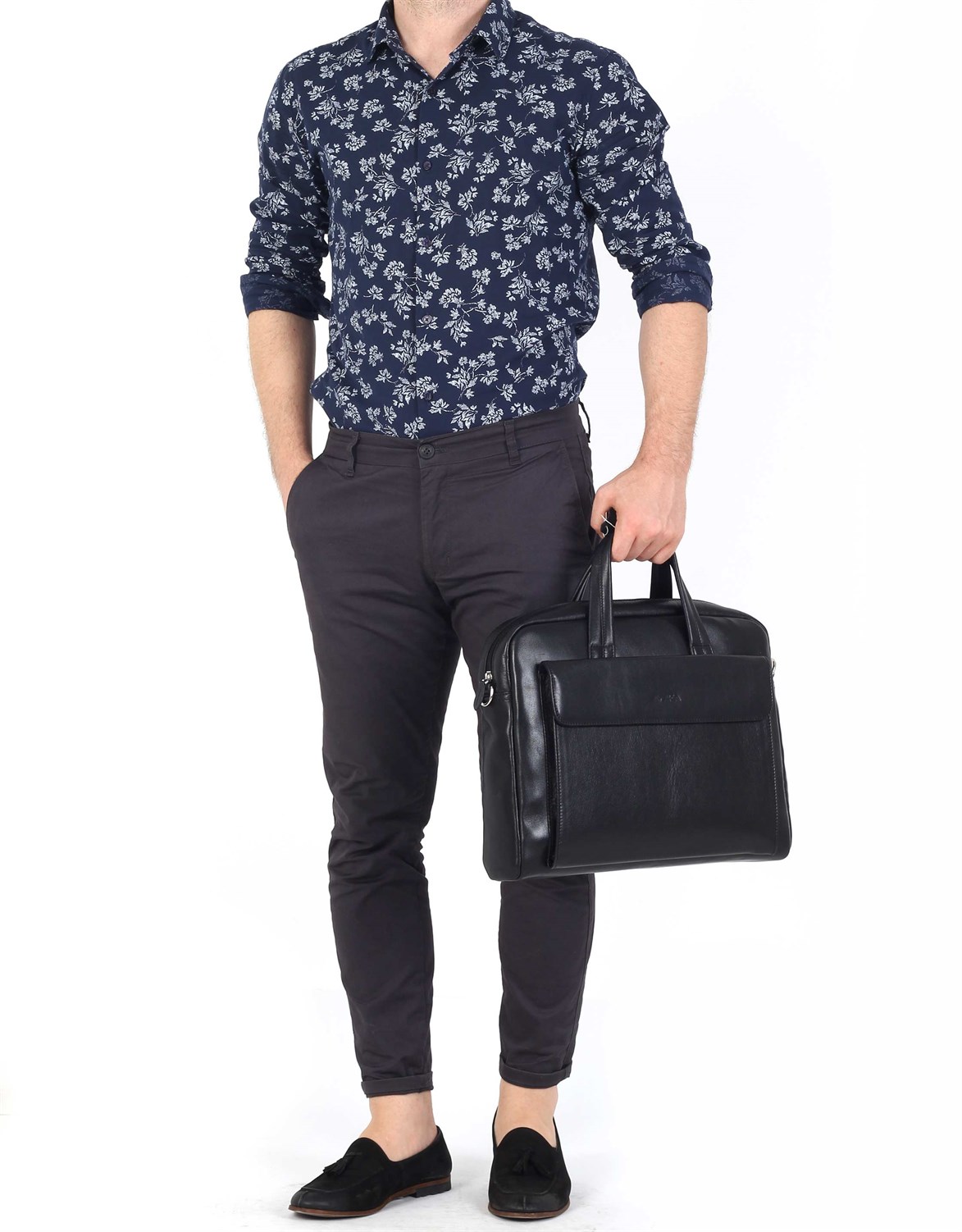 Genuine Leather Laptop Bag - 242 - 2