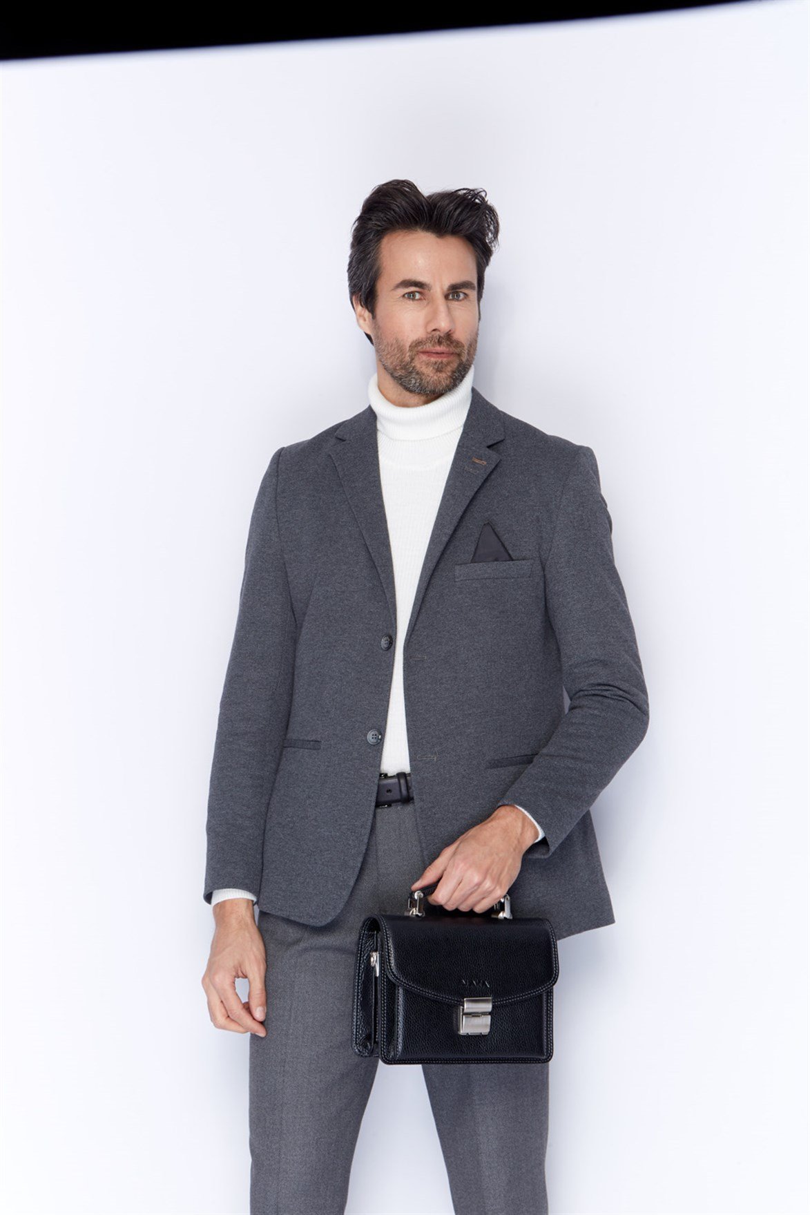 Genuine Leather Portfolio Bag - 164 - 2