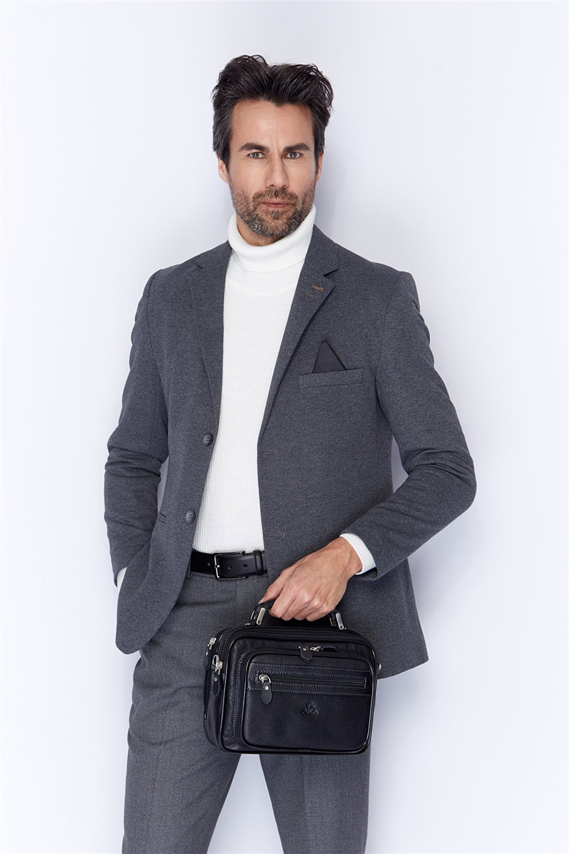 Genuine Leather Portfolio Bag - 318 - 2