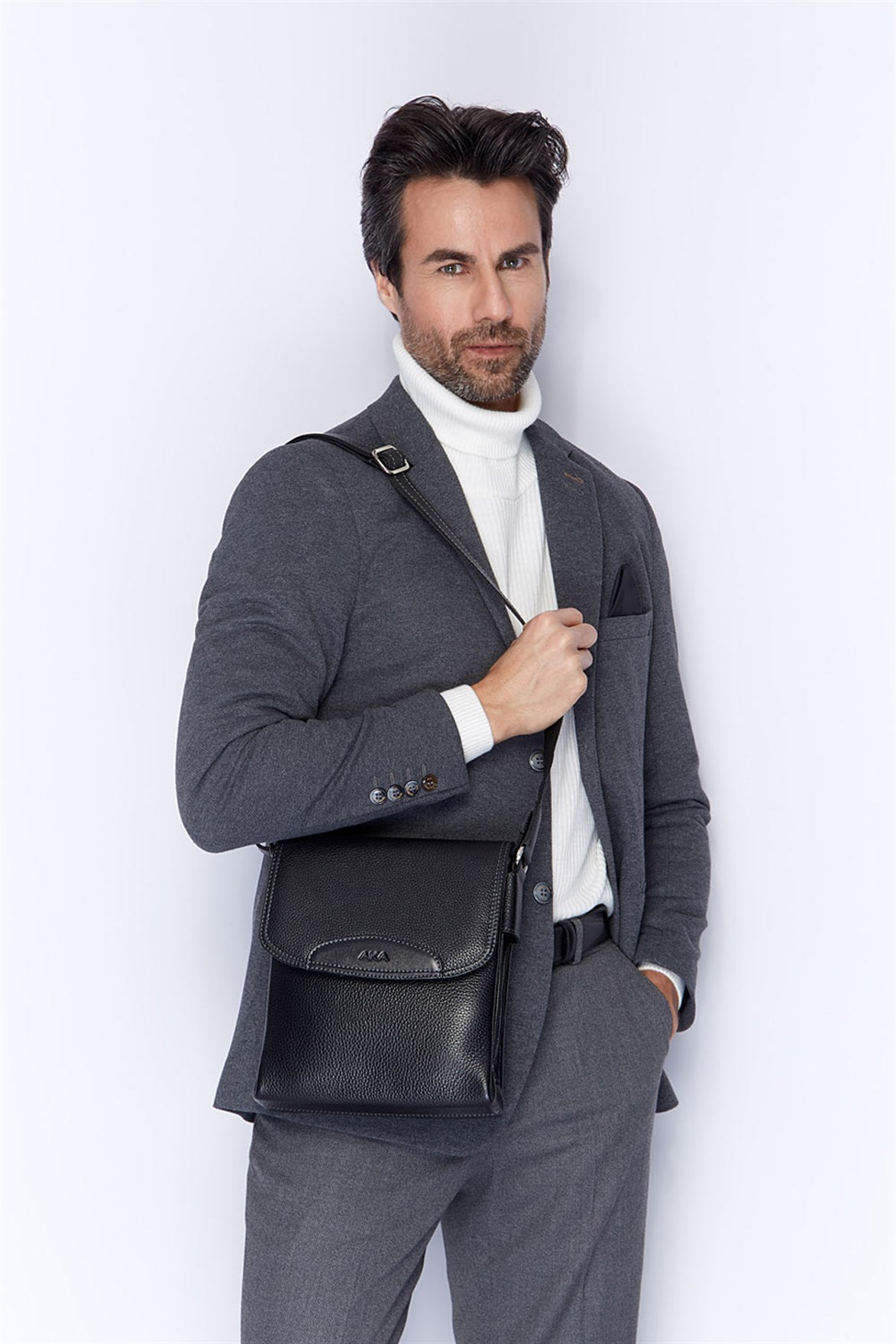 Genuine Leather Shoulder Bag - 373 - 2