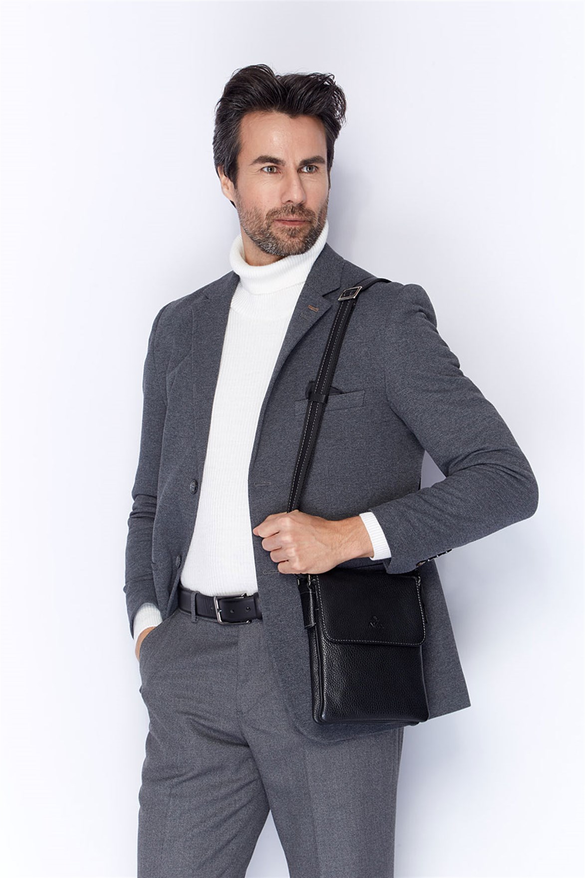 Genuine Leather Shoulder Bag - 322 - 2