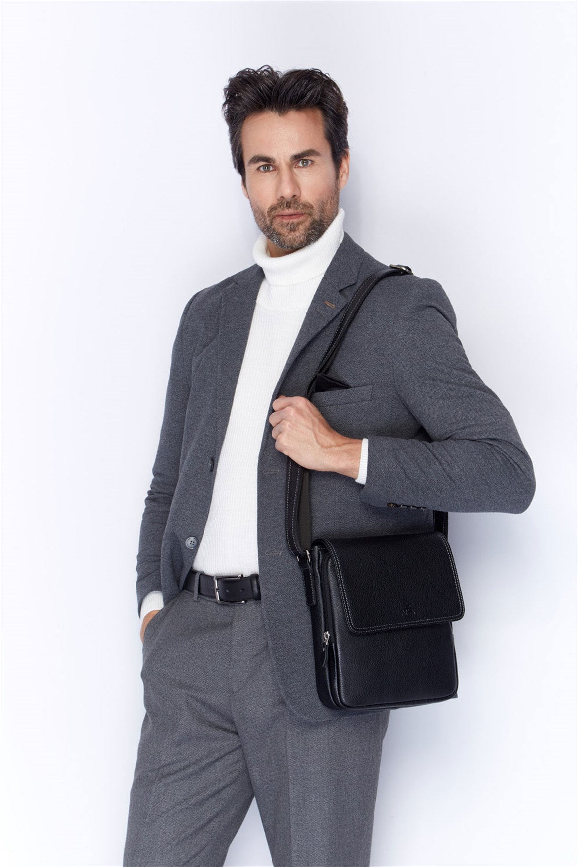 Floter Siyah - Omuzdan Askılı Deri Çanta 303