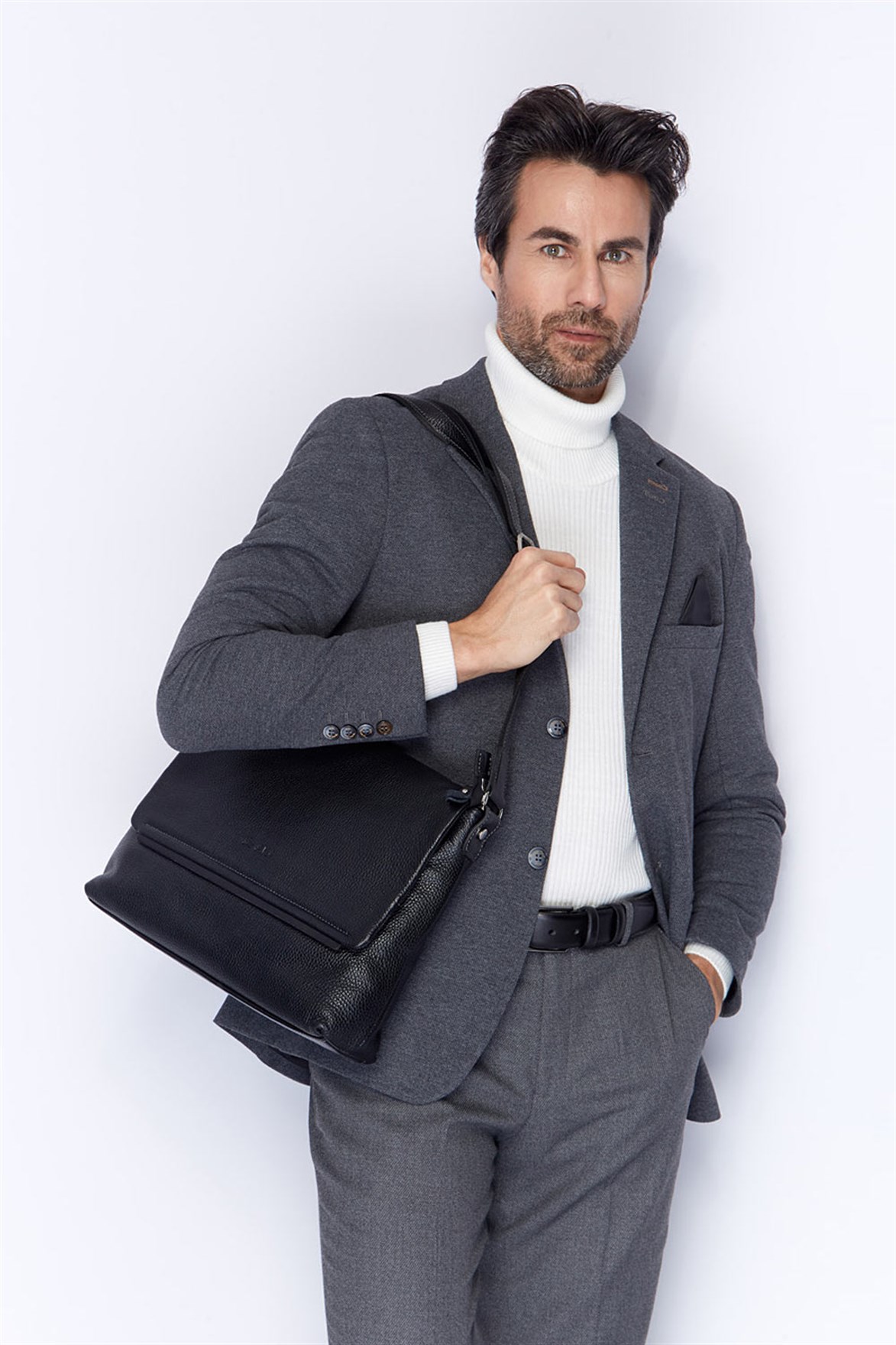 Genuine Leather Shoulder Bag - 312 - 2