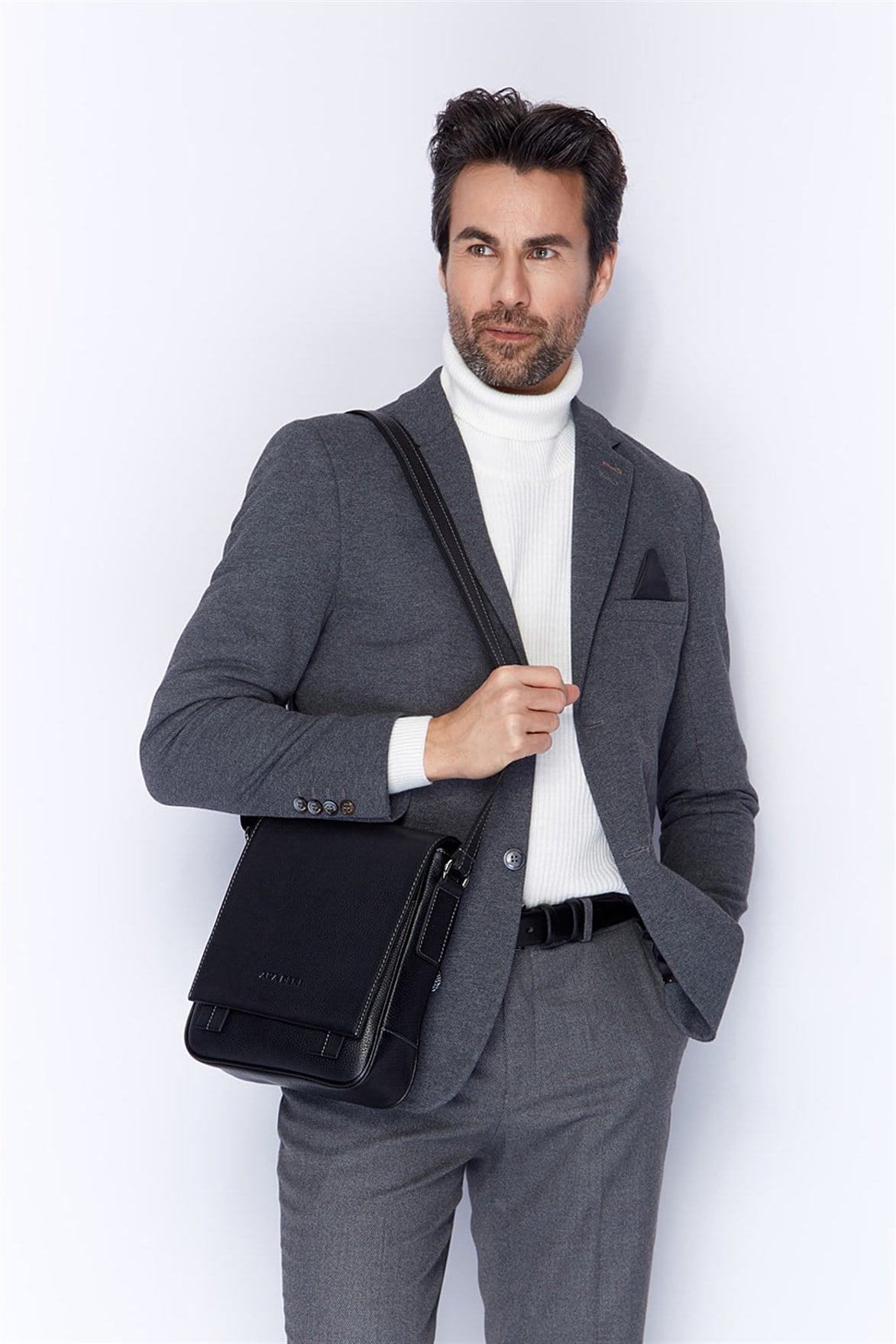 Genuine Leather Shoulder Bag - 386 - 2