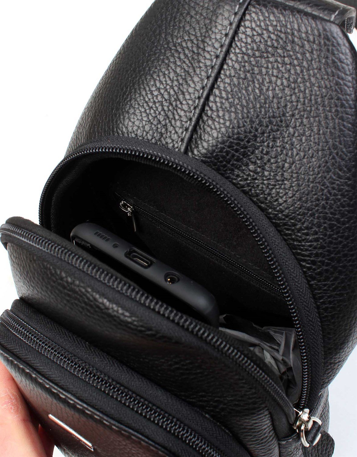 Floter Siyah - Omuzdan Askılı Deri Çanta 314